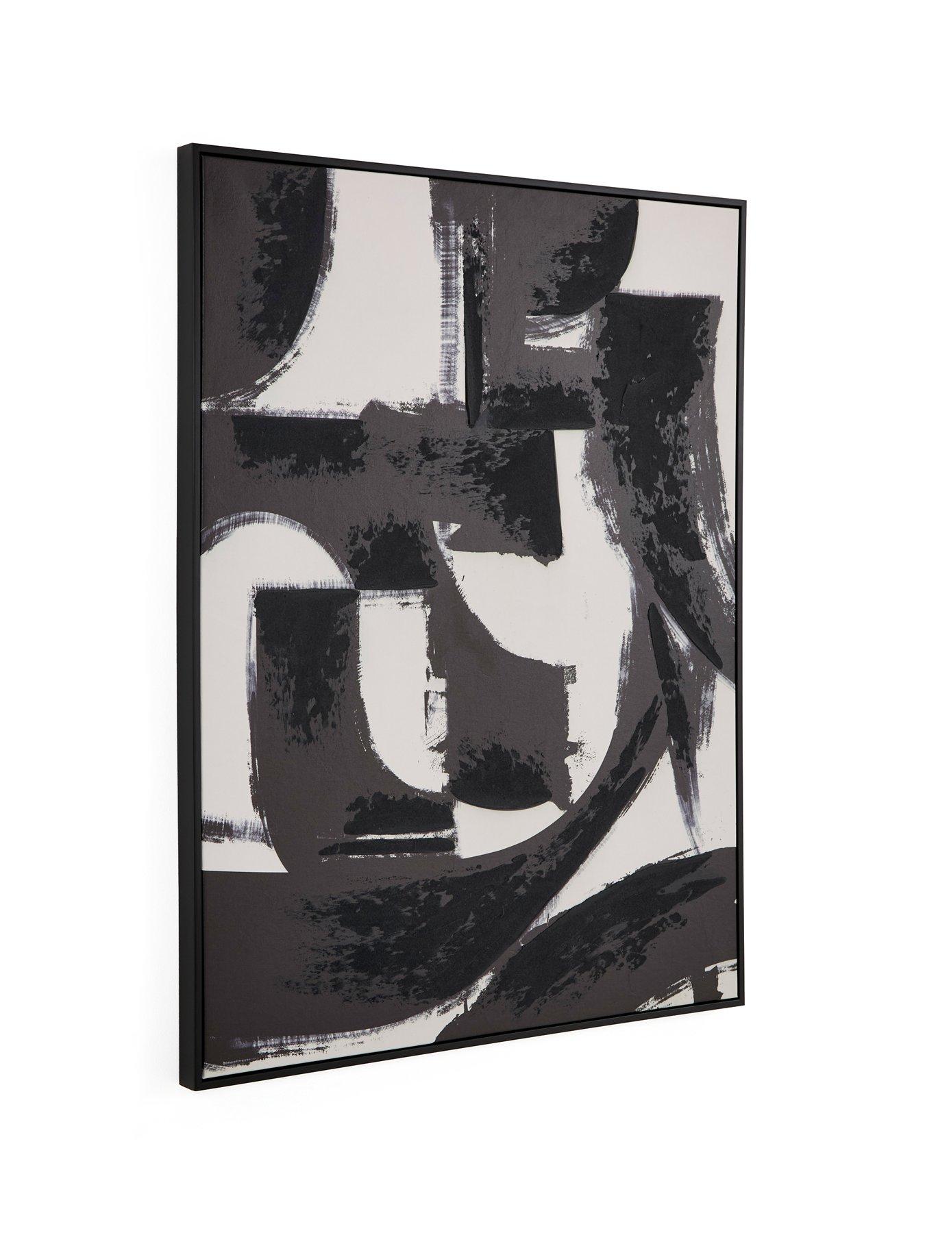 Image 3 of 6 of Very Home Black/White Hand Paint Lines Printed Canvas 76x100cm - FSC&reg;&nbsp;Certified