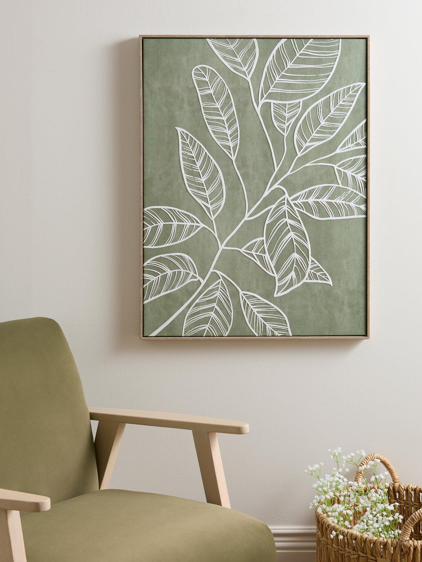 The Very Collection Green Botanical Printed Capped Canvas with Foam Technique 60x80cm - FSC® Certified