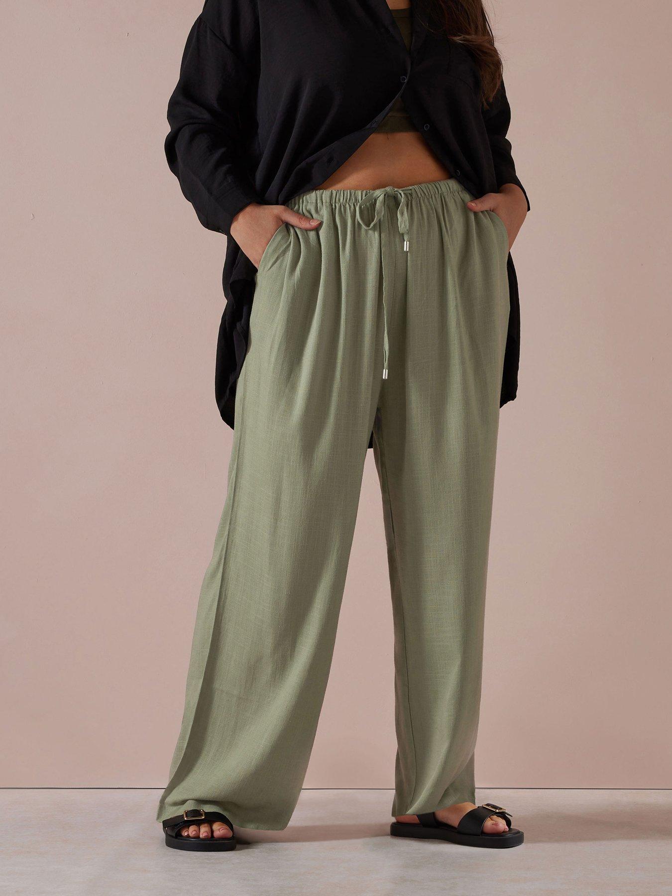 yours-curve-linen-skinny-waistband-trousers