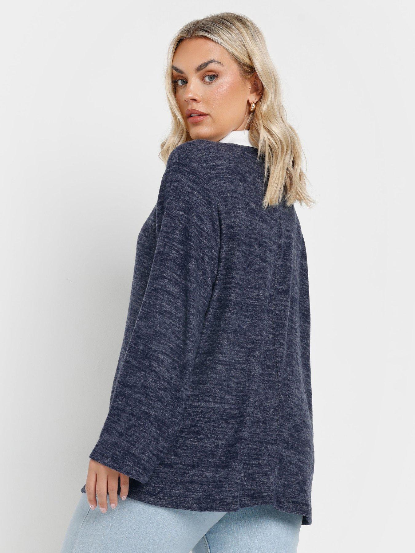 yours-curve-rugby-collar-top-bluestillFront