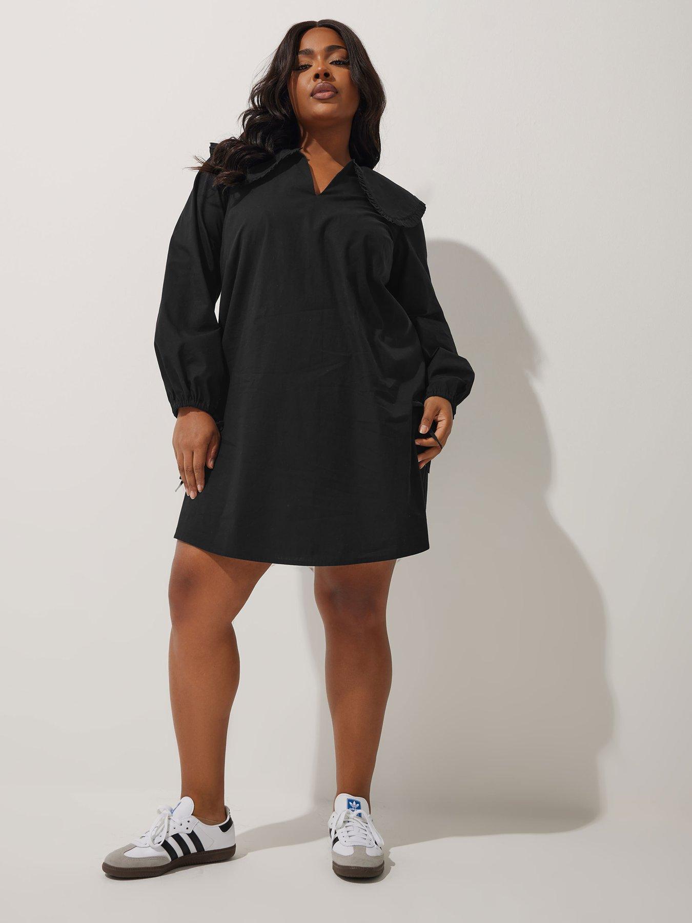 yours-curve-collar-dress-blackback
