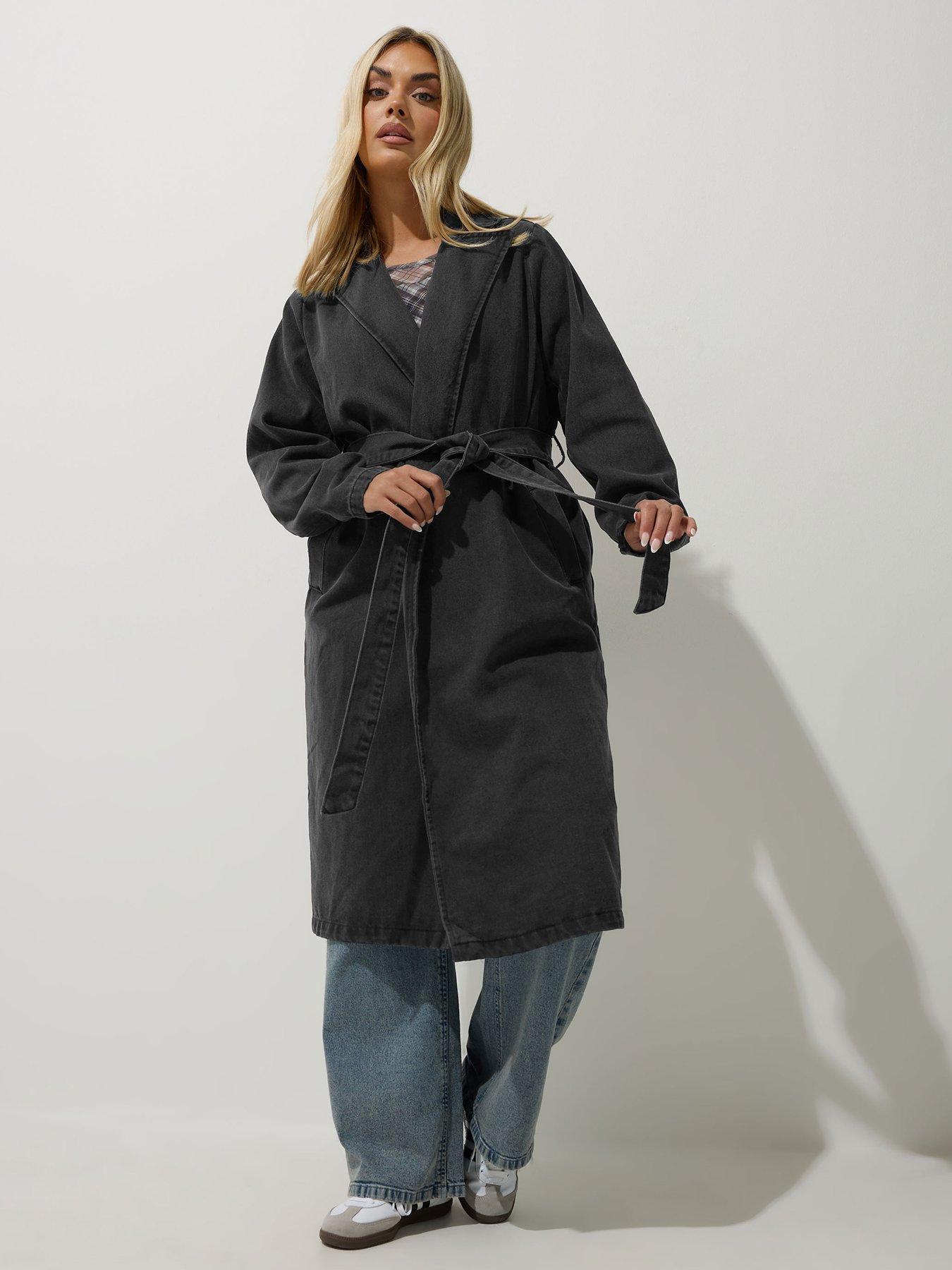 Image 1 of 4 of Yours Curve Longline Denim Trench Coat