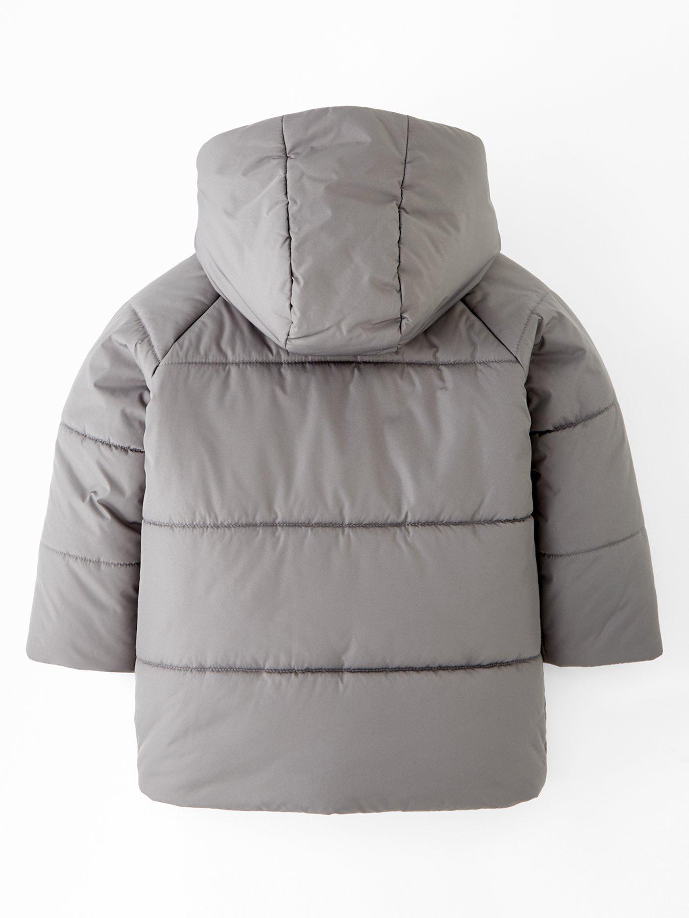 Image 2 of 5 of Mini V by Very Boys Hooded Padded Coat - Grey
