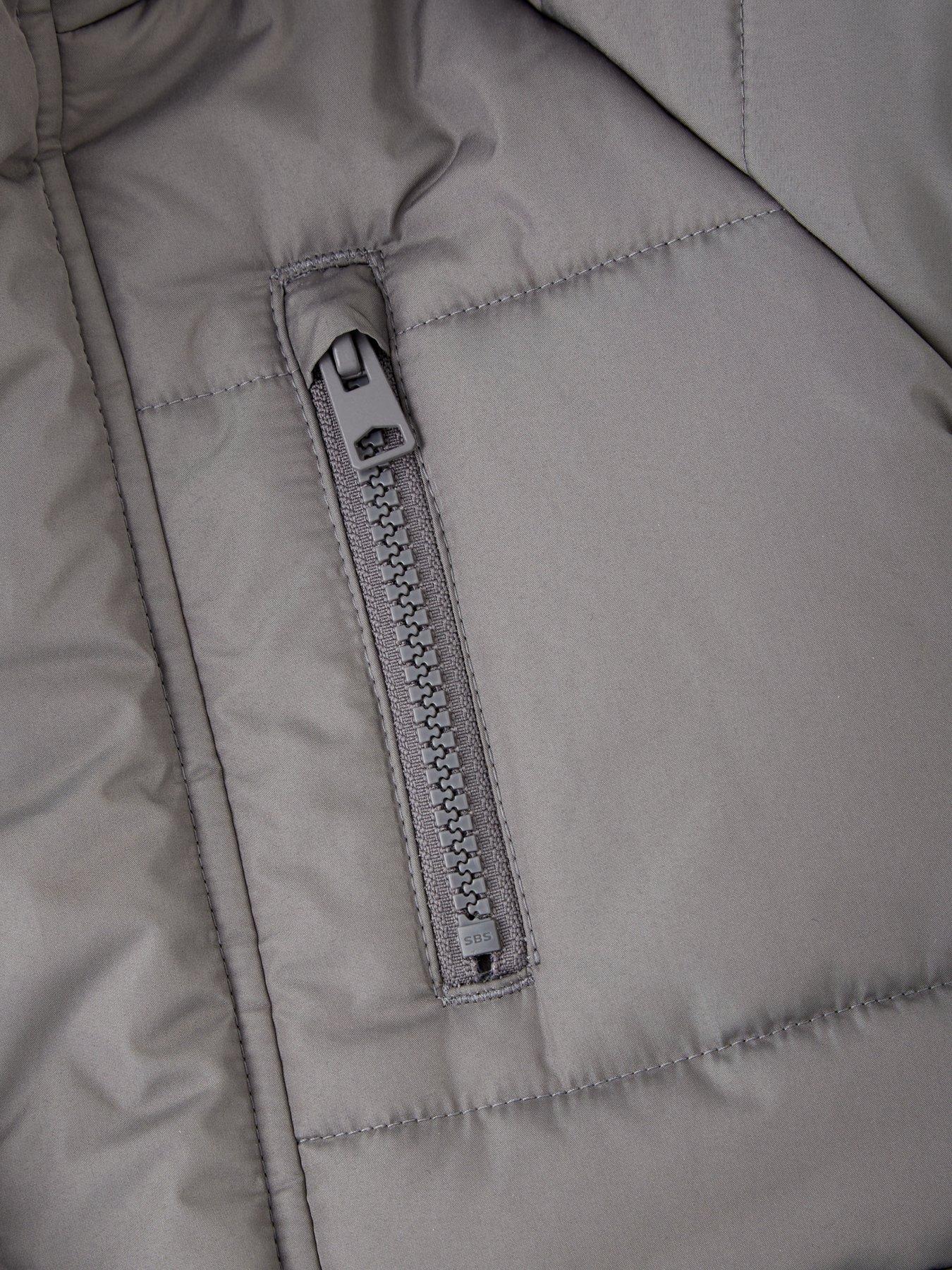 Image 4 of 5 of Mini V by Very Boys Hooded Padded Coat - Grey