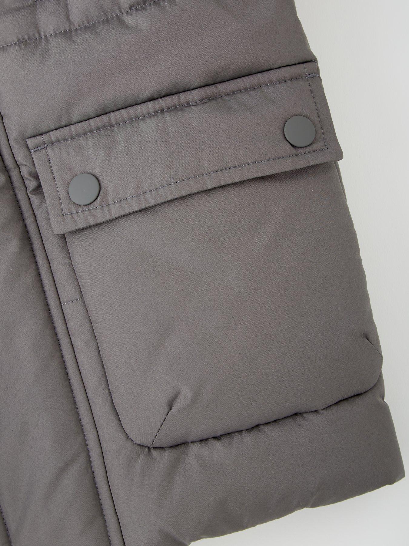 Image 5 of 5 of Mini V by Very Boys Hooded Padded Coat - Grey