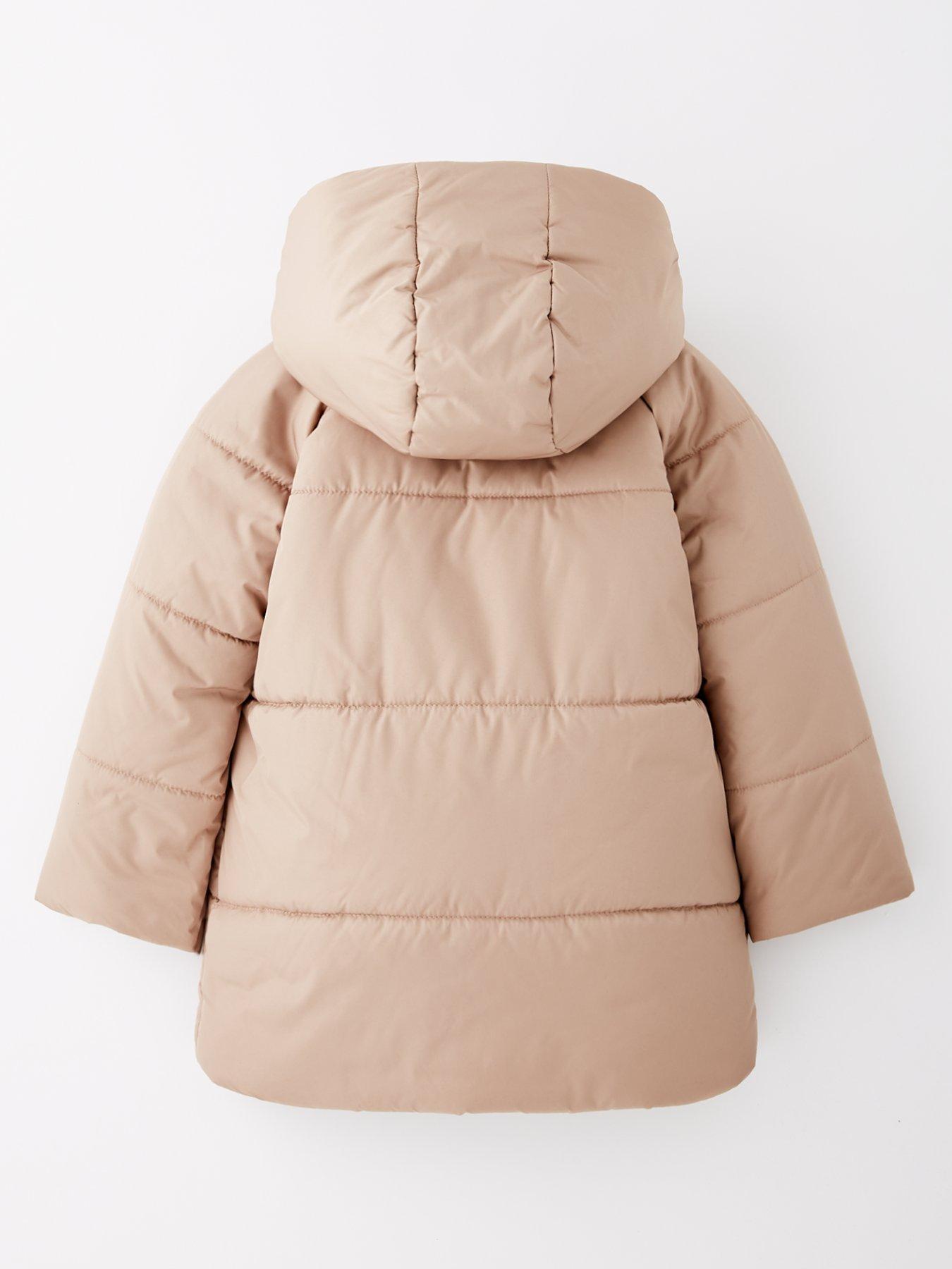 Image 2 of 4 of Mini V by Very Boys Hooded Padded Coat - Stone Grey
