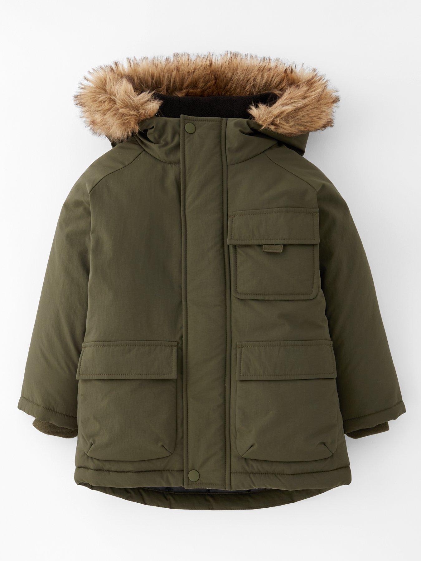mini-v-by-very-boys-fur-parka-coat-khakifront