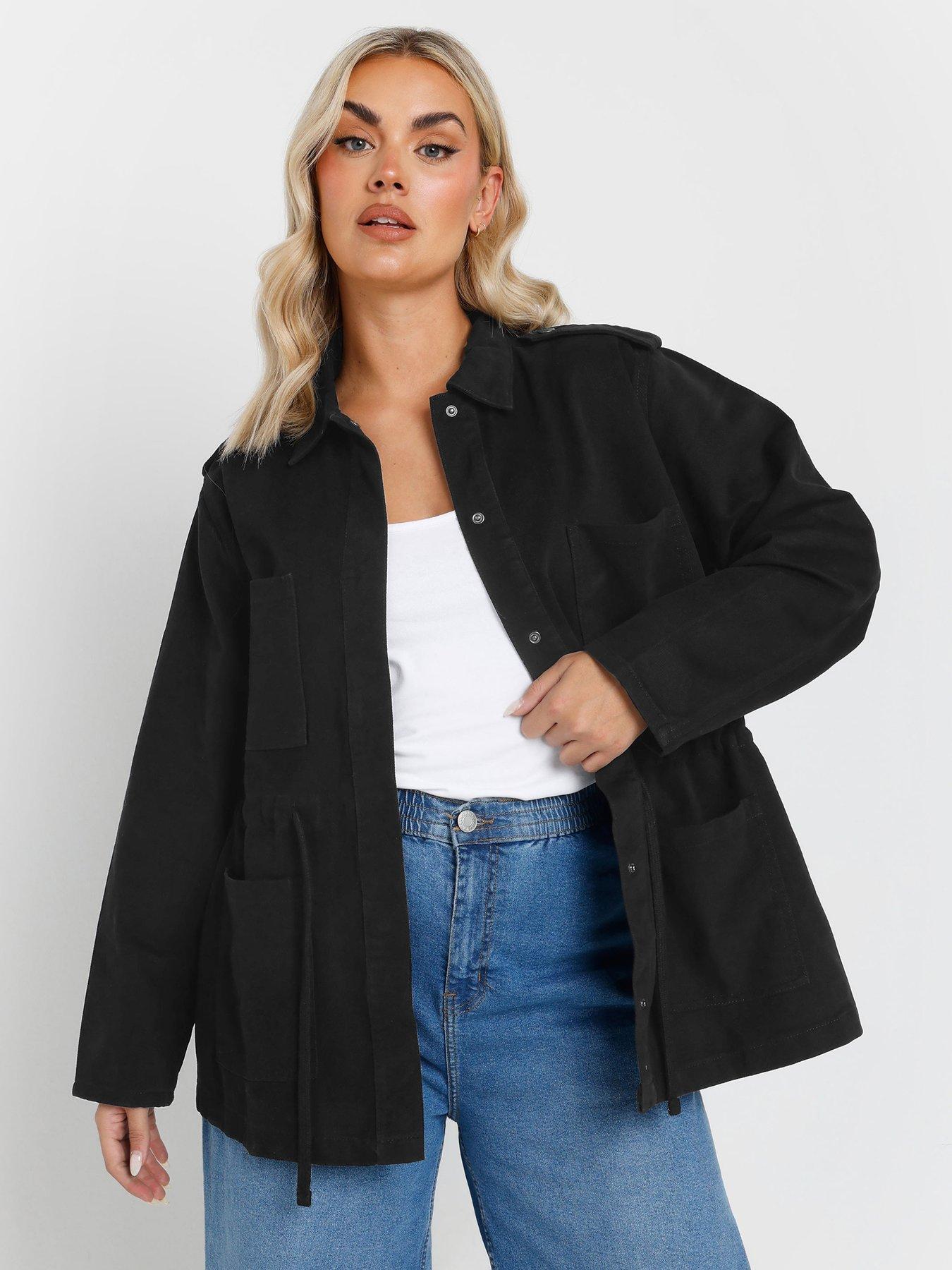 Image 1 of 4 of Yours Curve Carpenter Jacket - Black