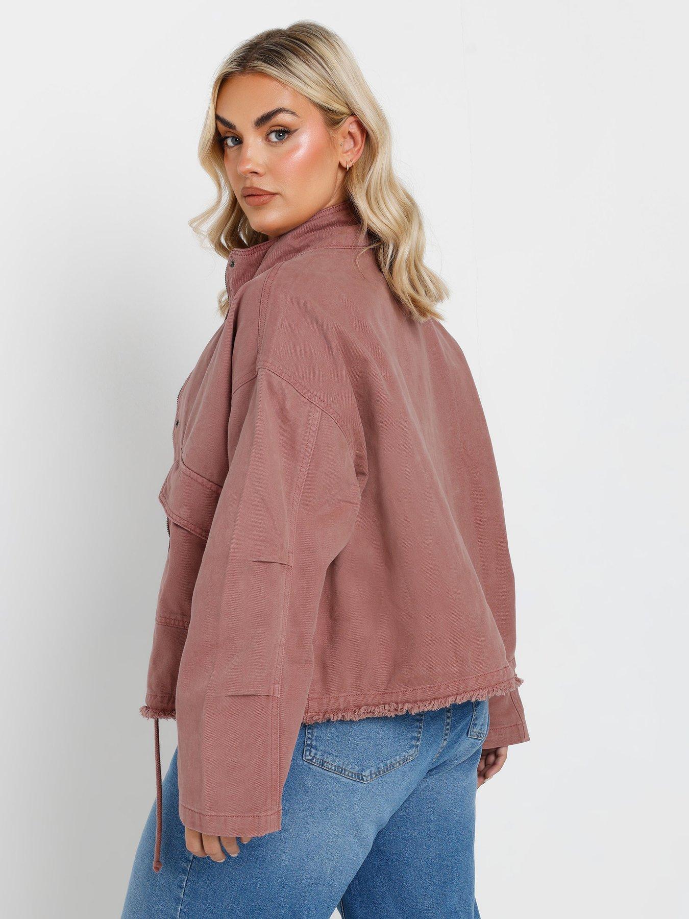 yours-curve-twill-drop-shoulder-jacket-pinkstillFront