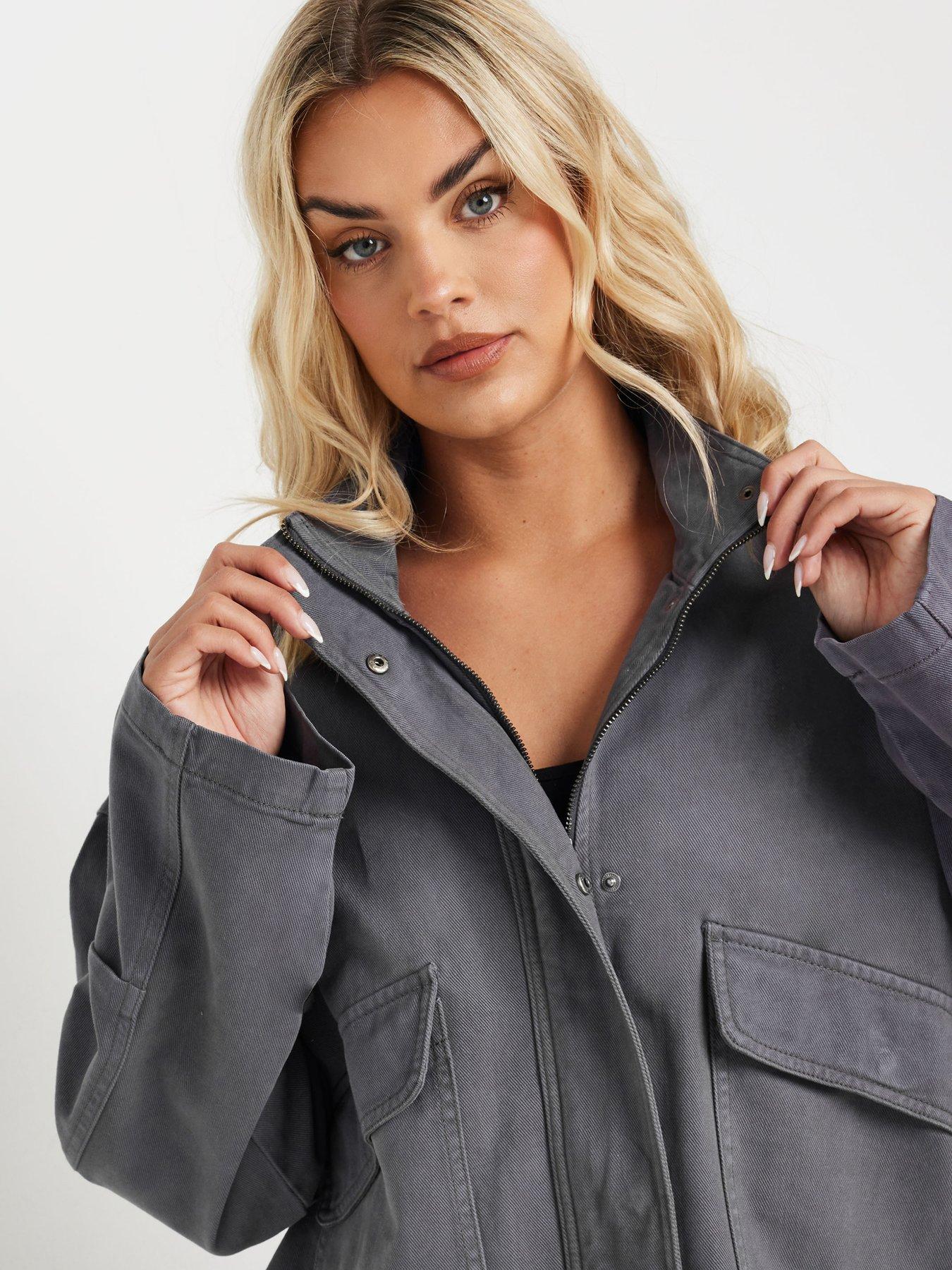 yours-curve-twill-drop-shoulder-jacket-greyoutfit