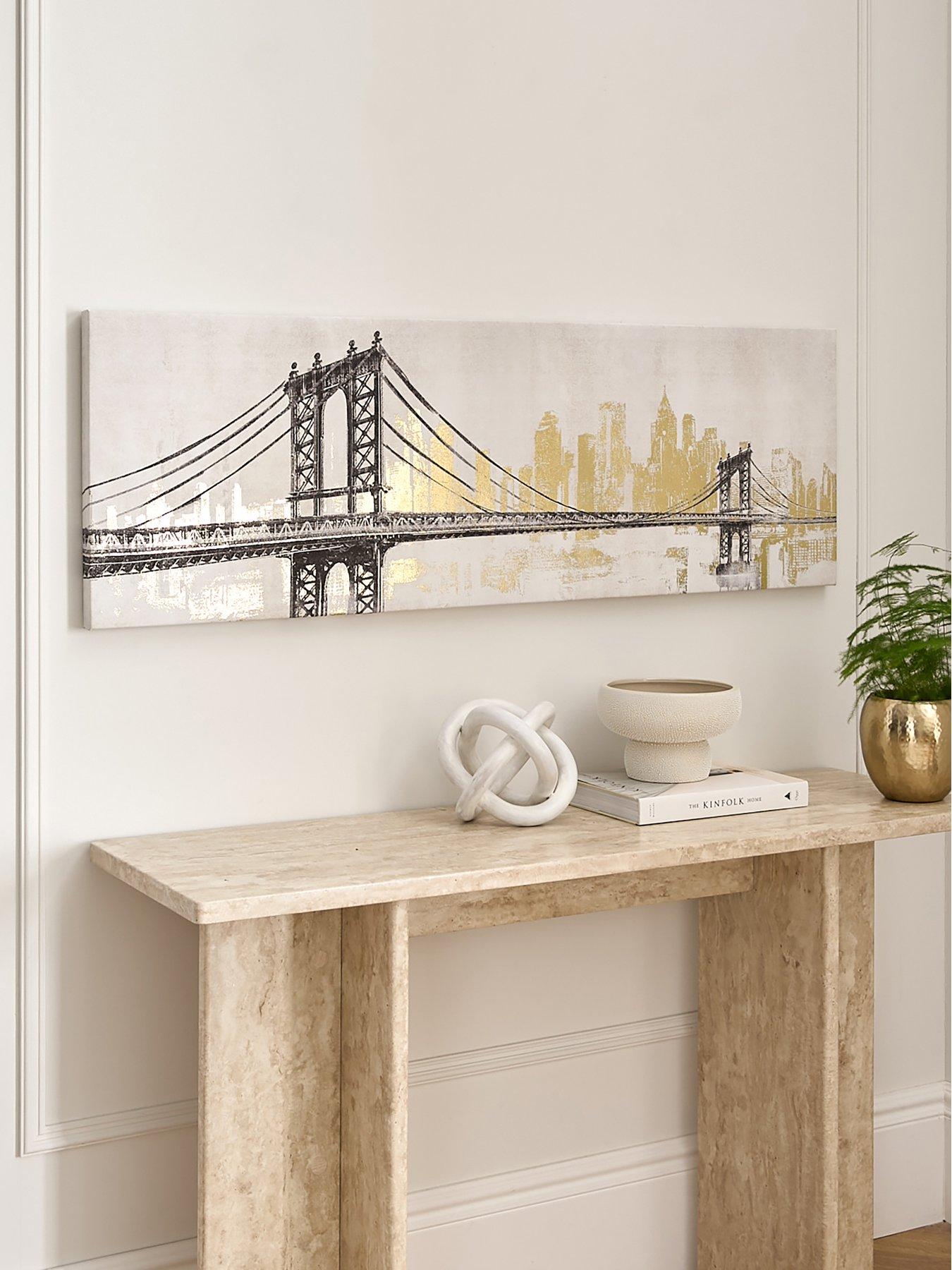 the-very-collection-brooklyn-bridge-printed-canvas-with-gold-foil-40x120cm-fscregnbspcertified