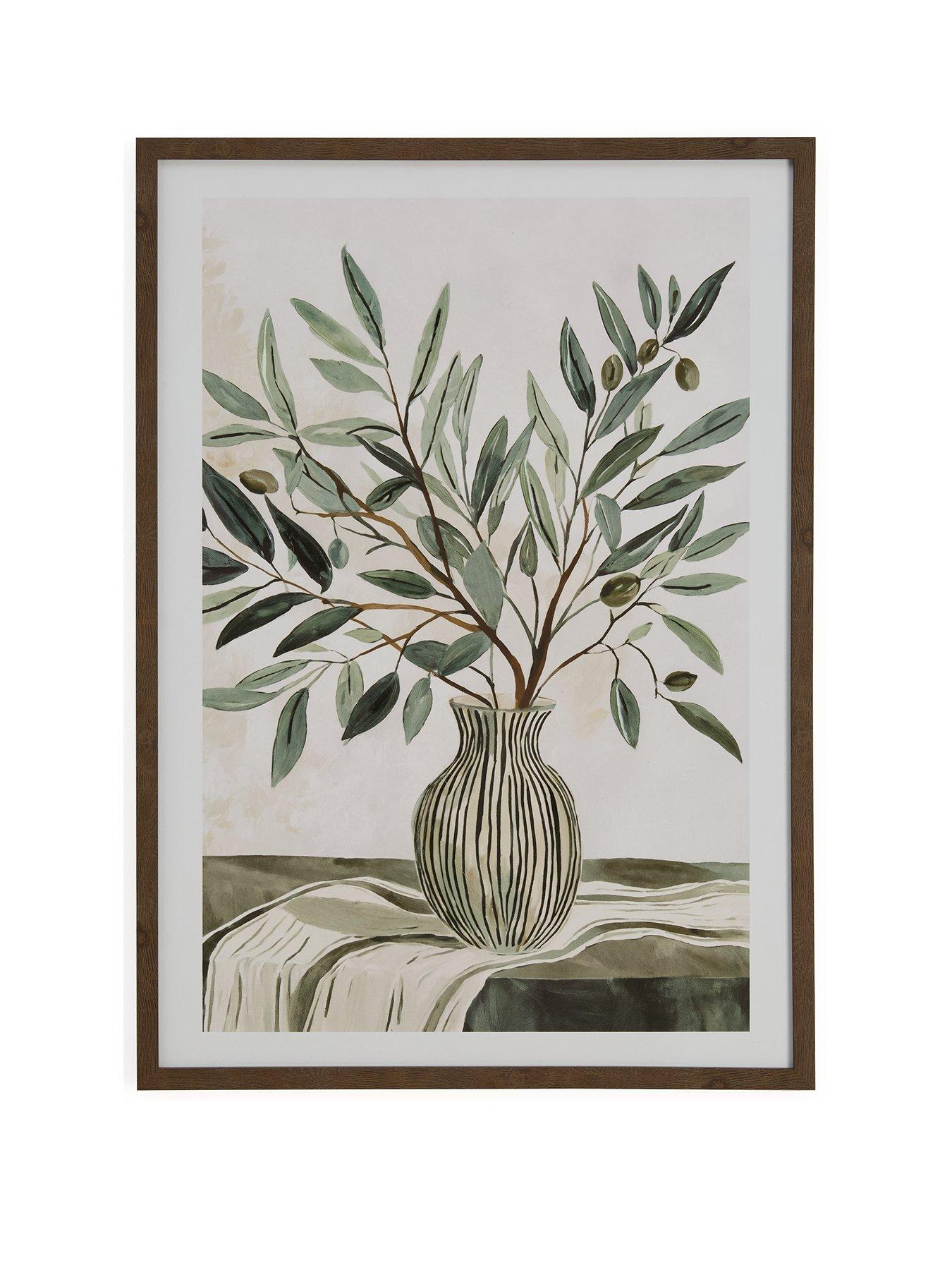 Image 2 of 6 of The Very Collection Framed Olive Vase Printed Canvas 50x70cm - FSC&reg; Certified