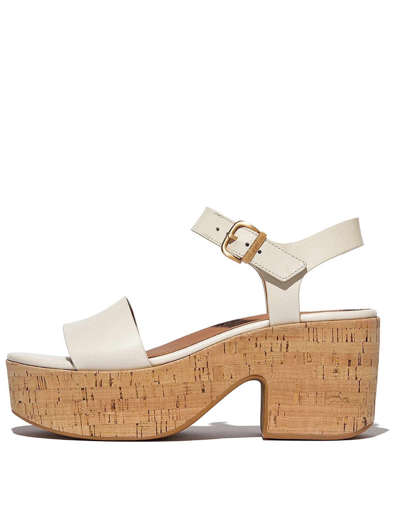 FitFlop Platfforms Leather/cork Heeled Ankle-strap Sandals - Paris Beige