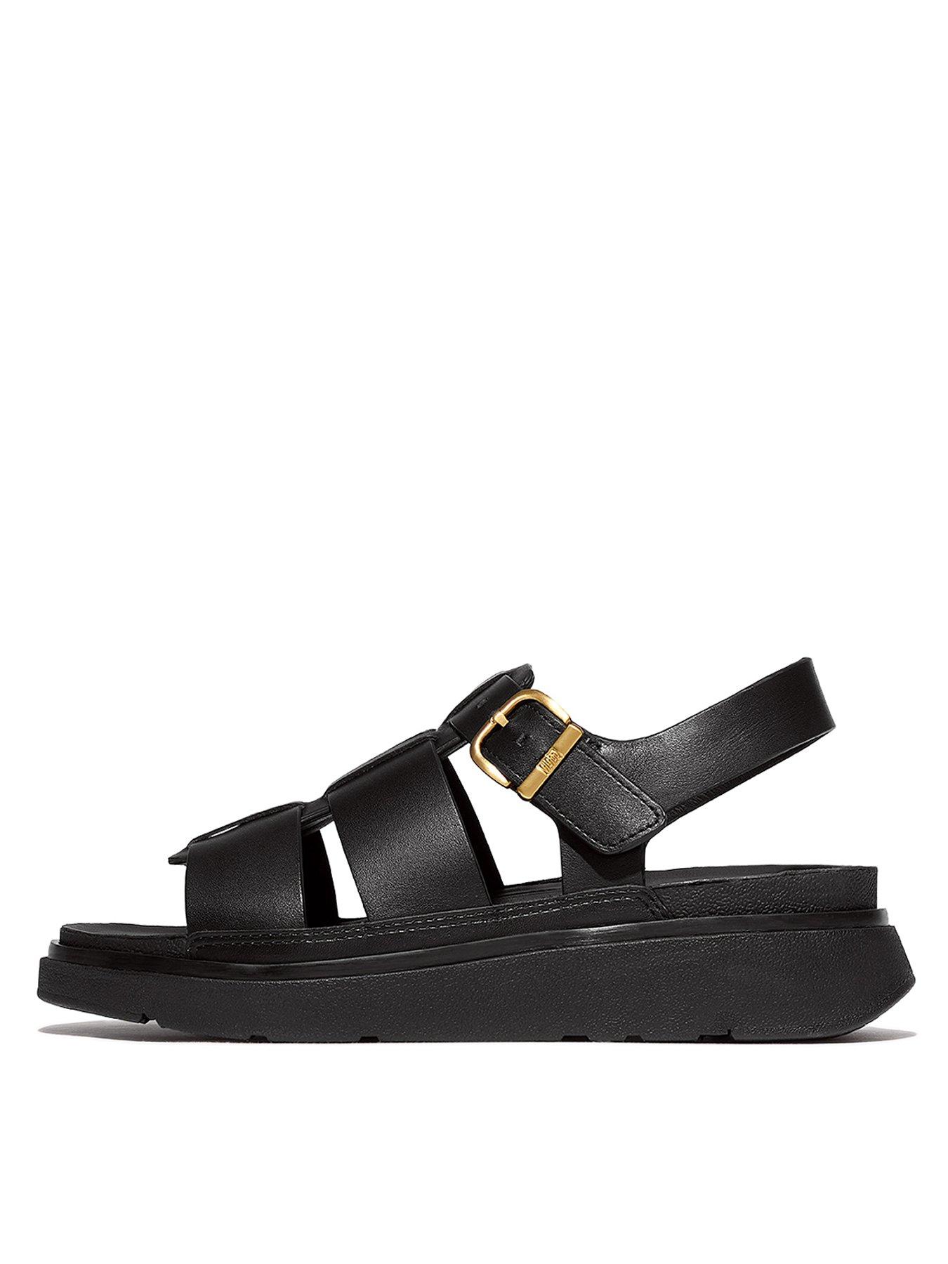 FitFlop Gen-ff Leather Fisherman Sandals - All Black