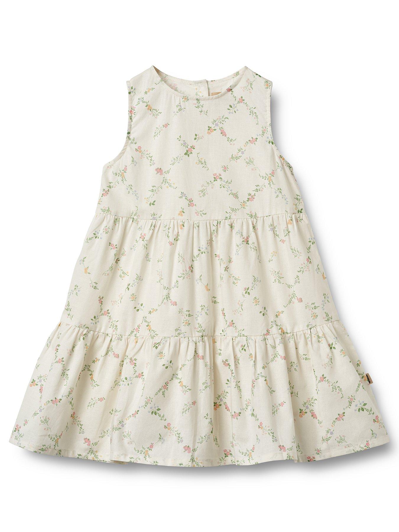 Wheat Girls Luise Sleeveless Floral Dress - Cream