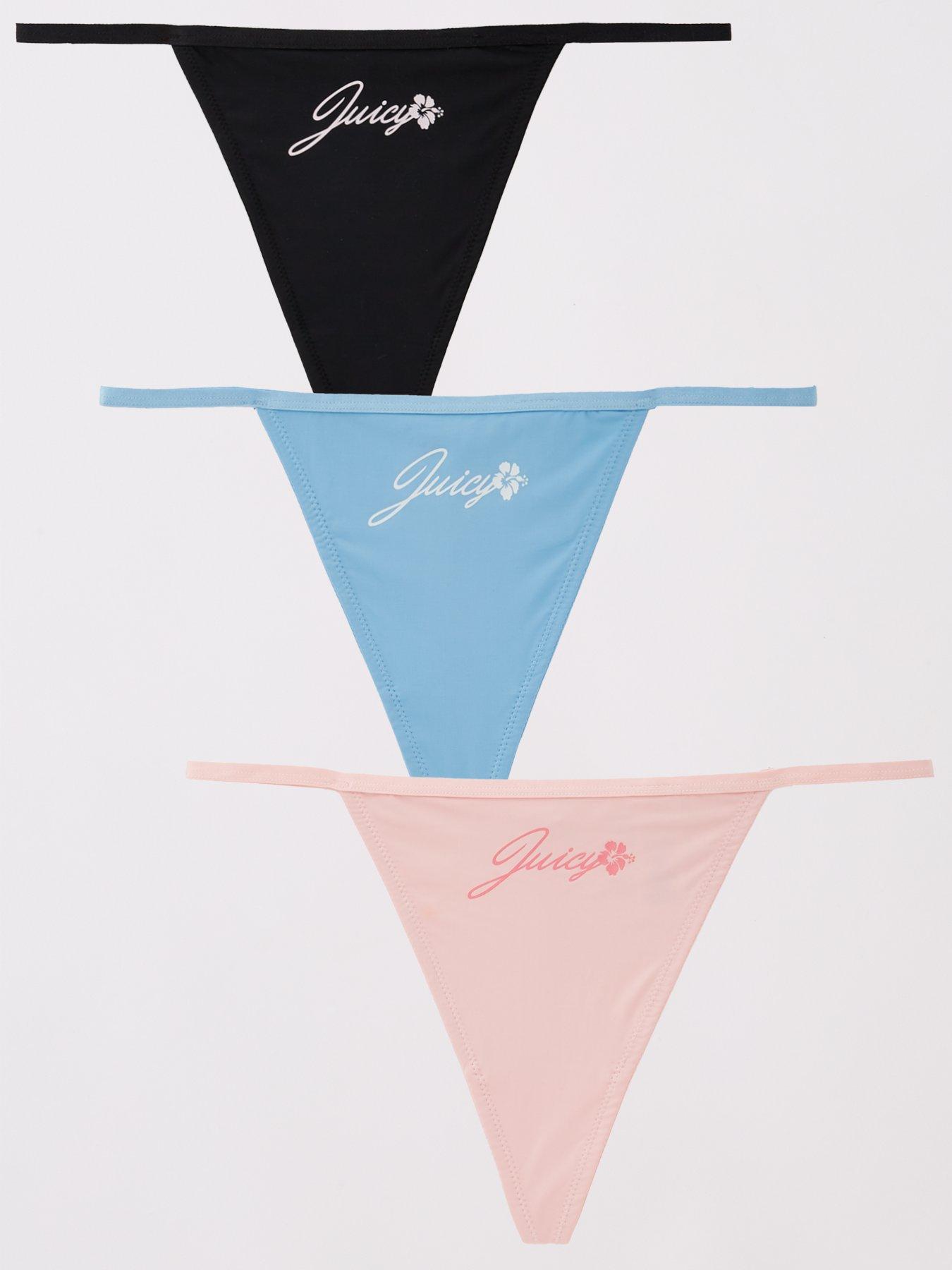 Image 1 of 5 of Juicy Couture Aloha Logo Thong - Multipack - Multi
