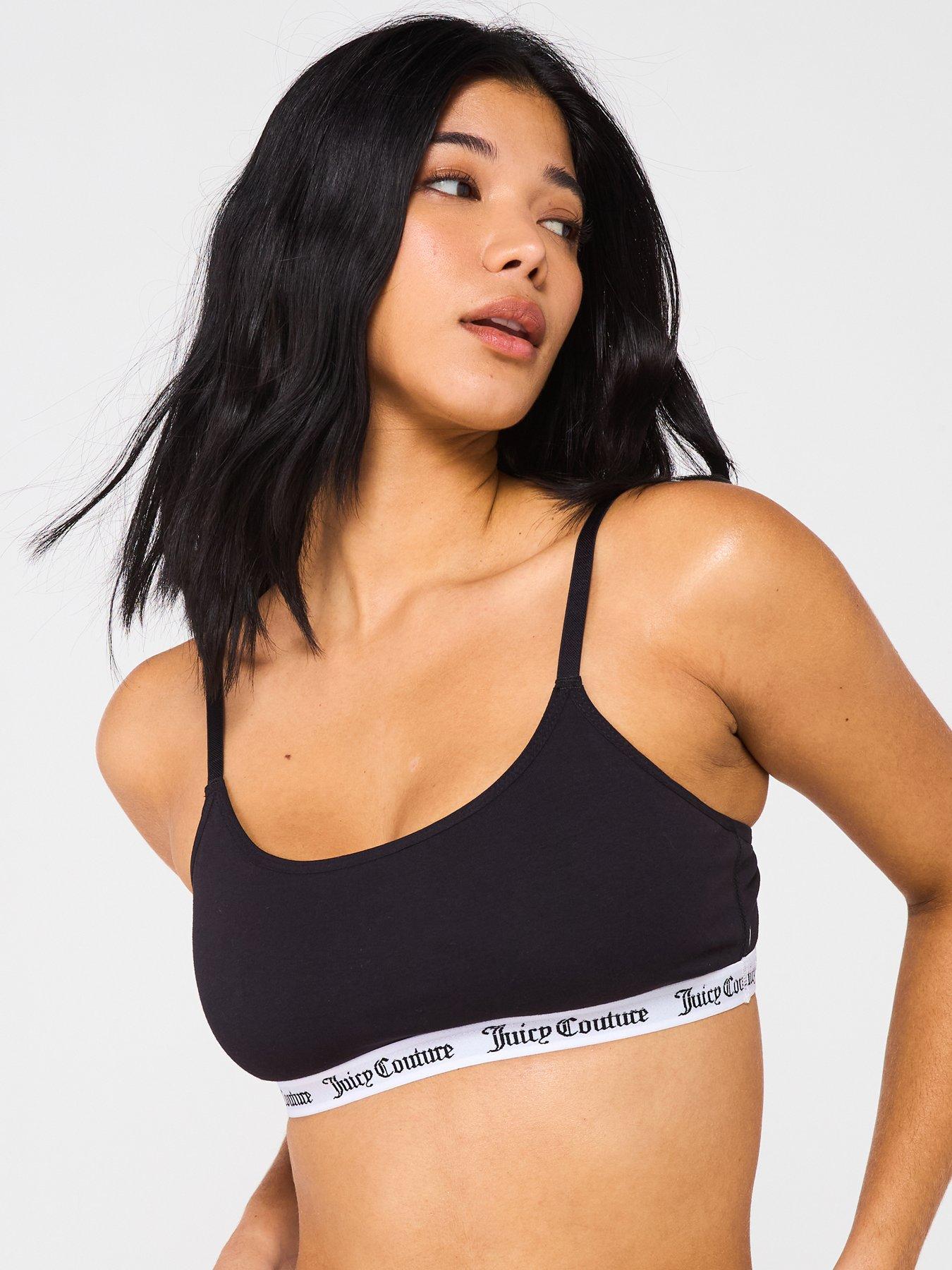 Image of Juicy Couture Classic Logo Band Bralette - Black