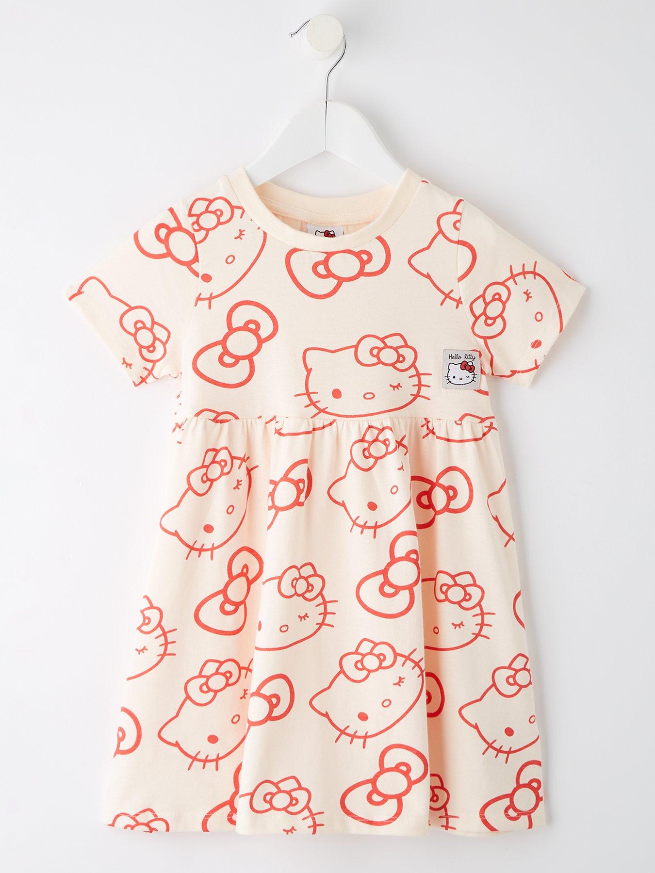 Hello Kitty Hello Kitty All Over Print Short Sleeve Skater Dress - Red