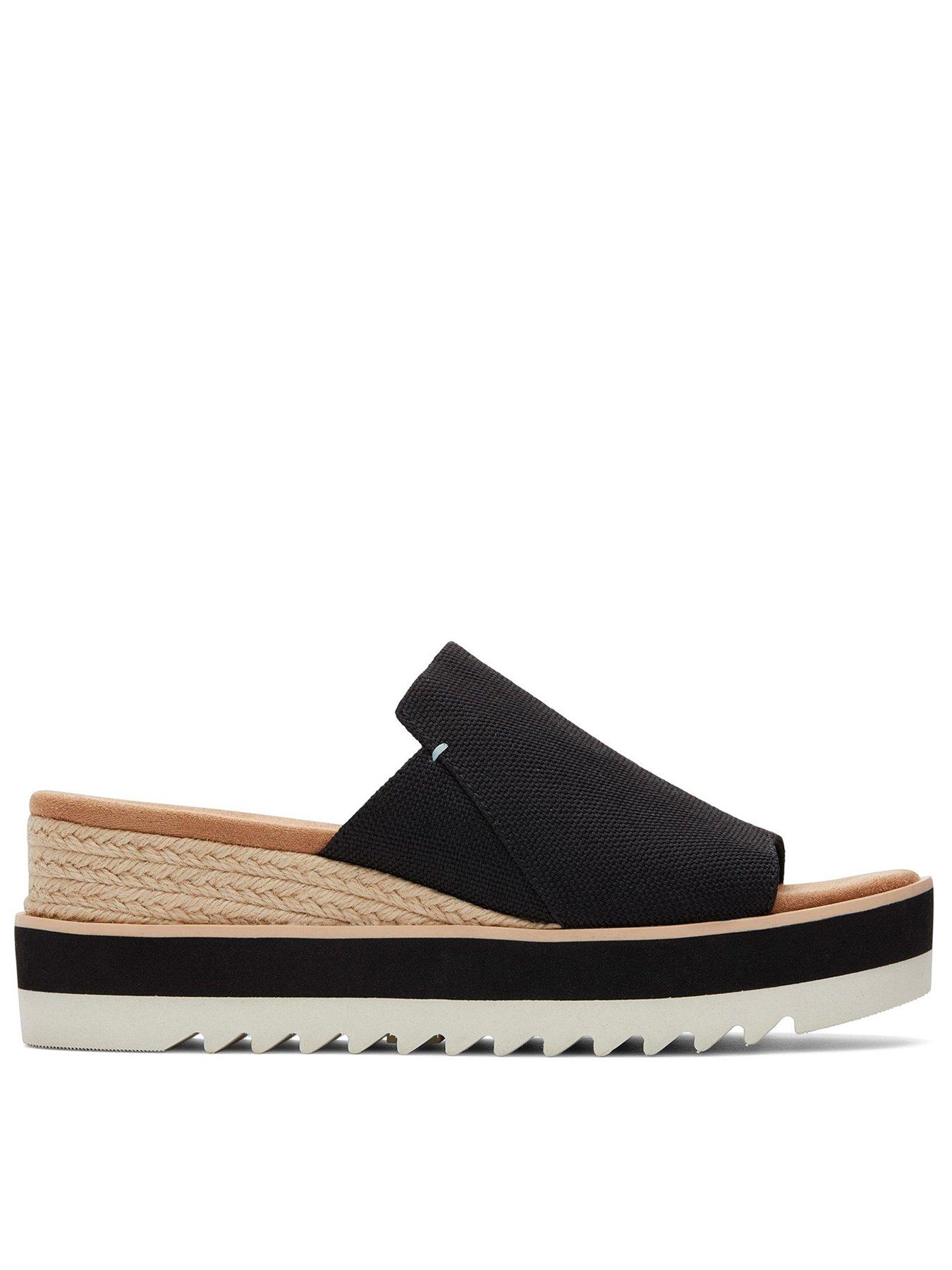 TOMS Diana Mule Wedge Sandal - Black