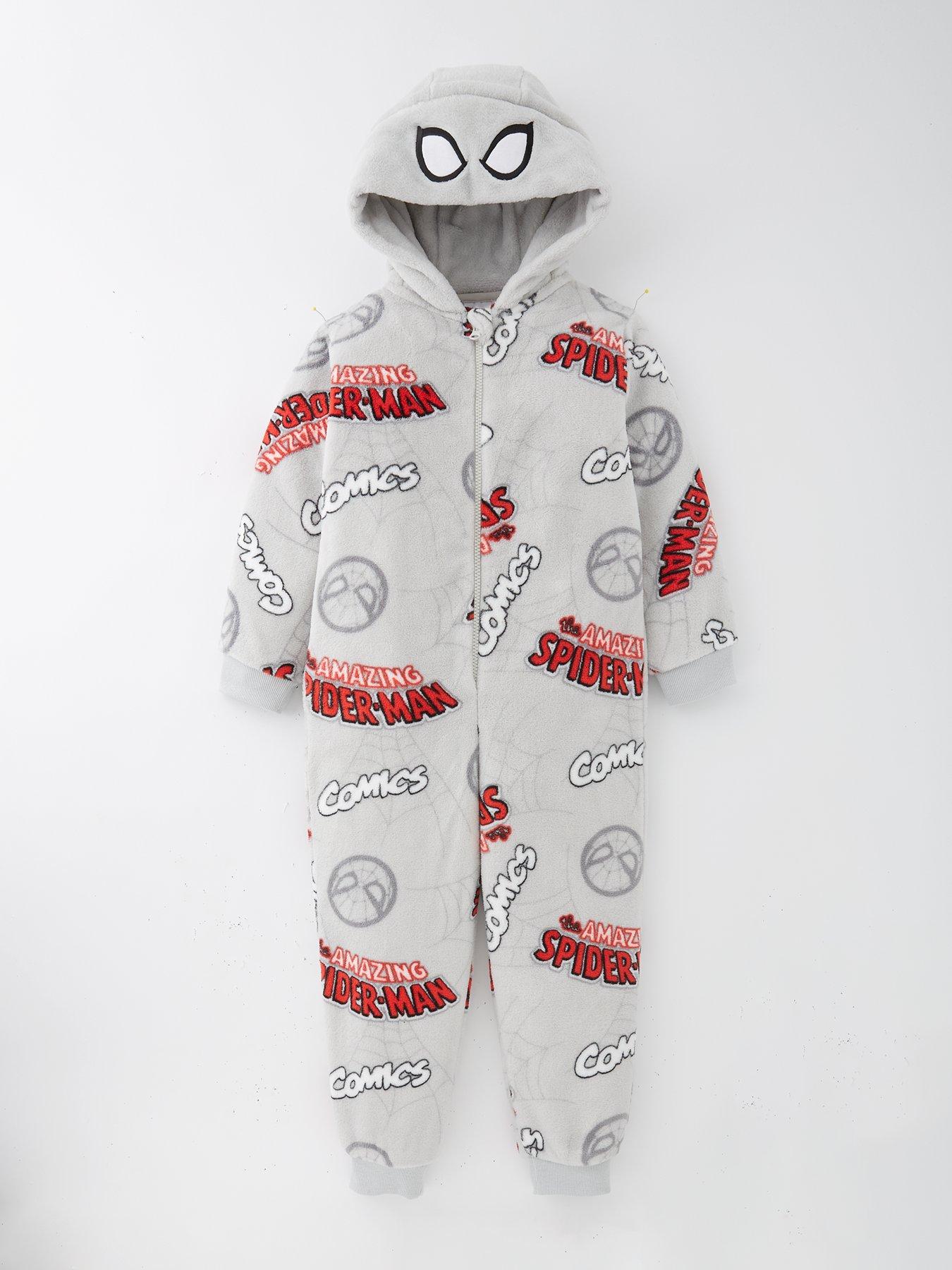 Spiderman Spiderman Comics Fleece All In One - Grey