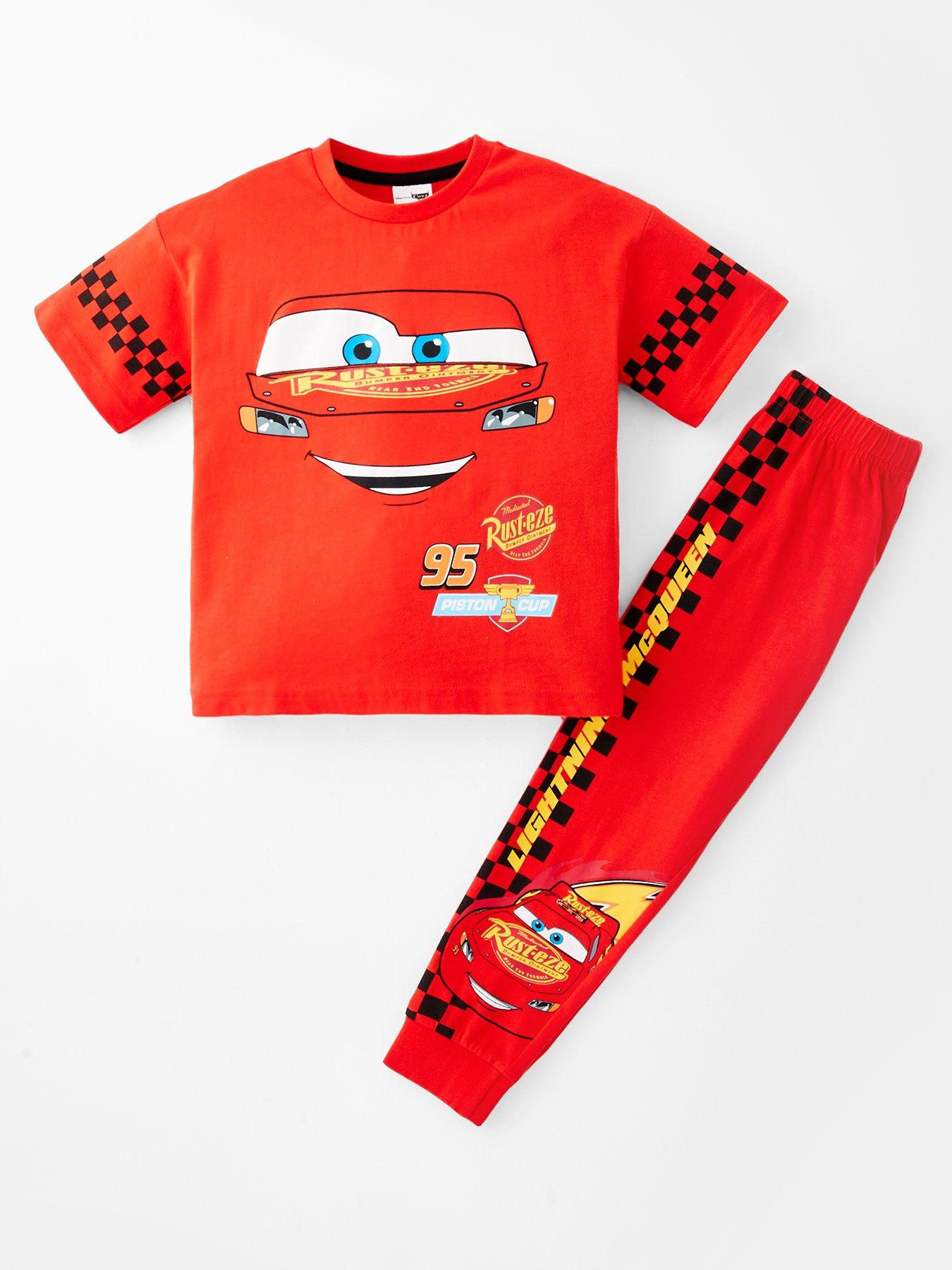 Image 1 of 4 of Disney Cars Disney Cars Lightening Mcqueen&nbsp;Short Sleeve Pyjama Set - Red
