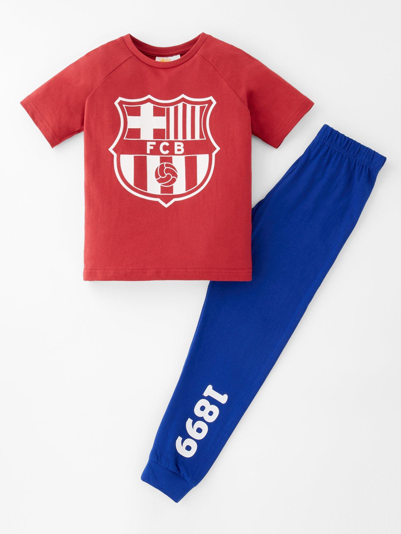 undefined Barcelona FC Football Short Sleeve Pyjamas - Blue