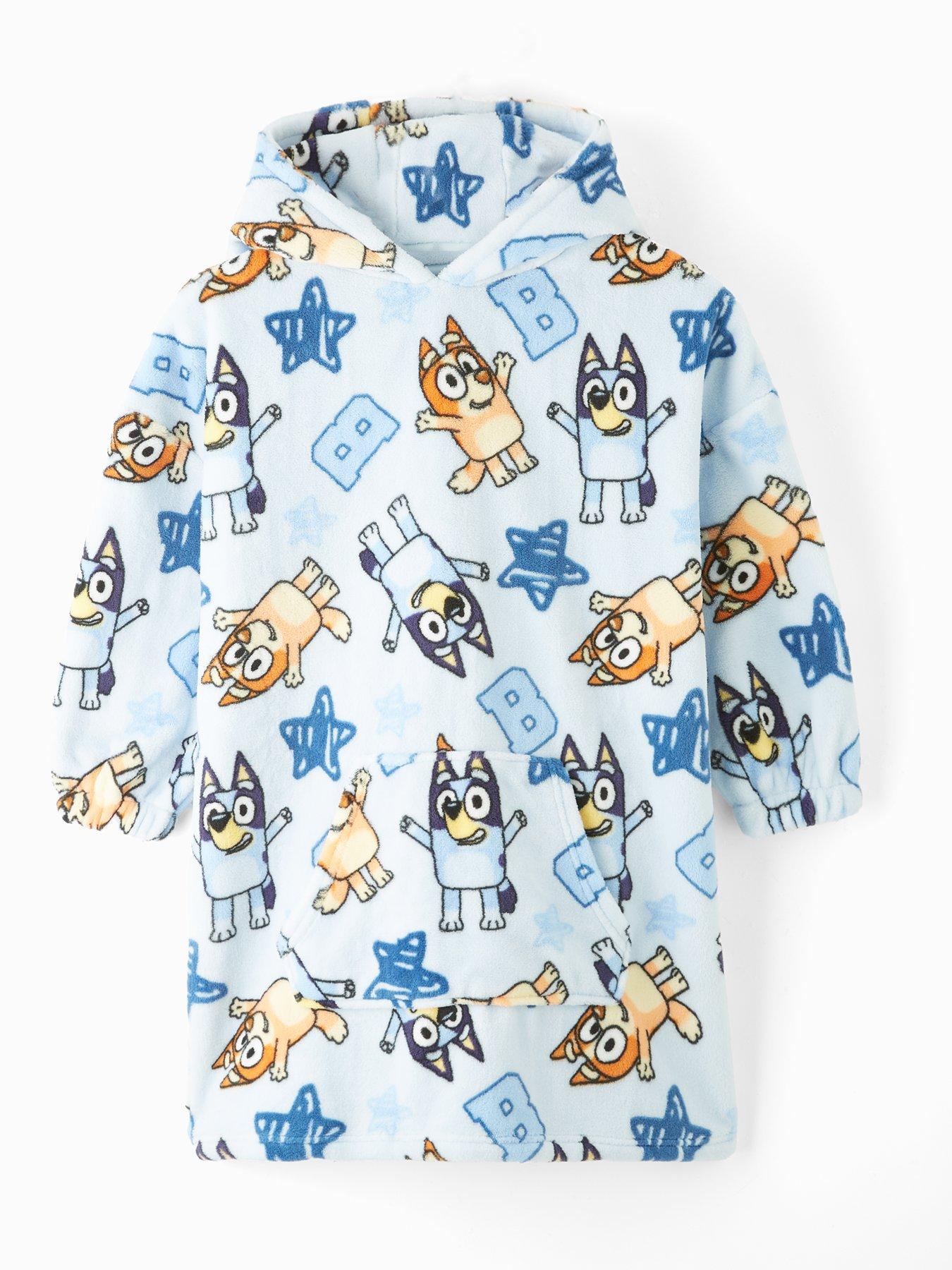 Bluey Bluey  &  Bingo Fleece Hooded Blanket - Blue
