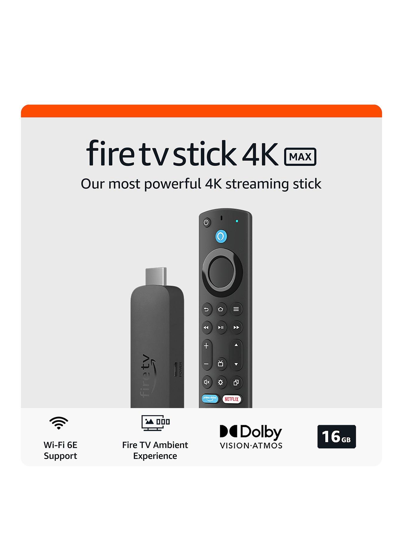 Amazon Fire TV Stick 4K Max (ultima Generazione) – Wi-Fi 6E, 16GB, Telecomando Vocale