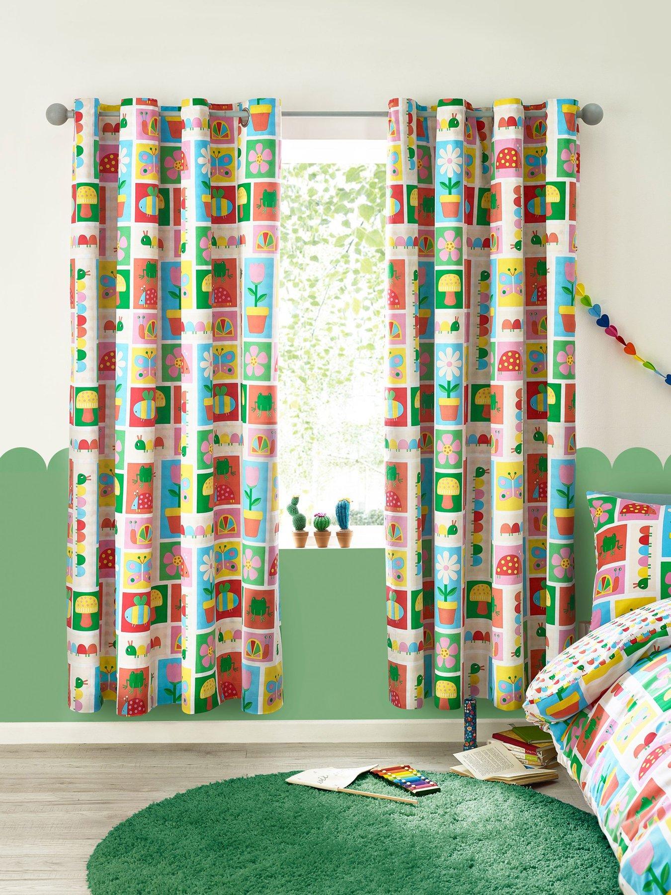 undefined Curious Caterpillar Reversible Eyelet Curtains