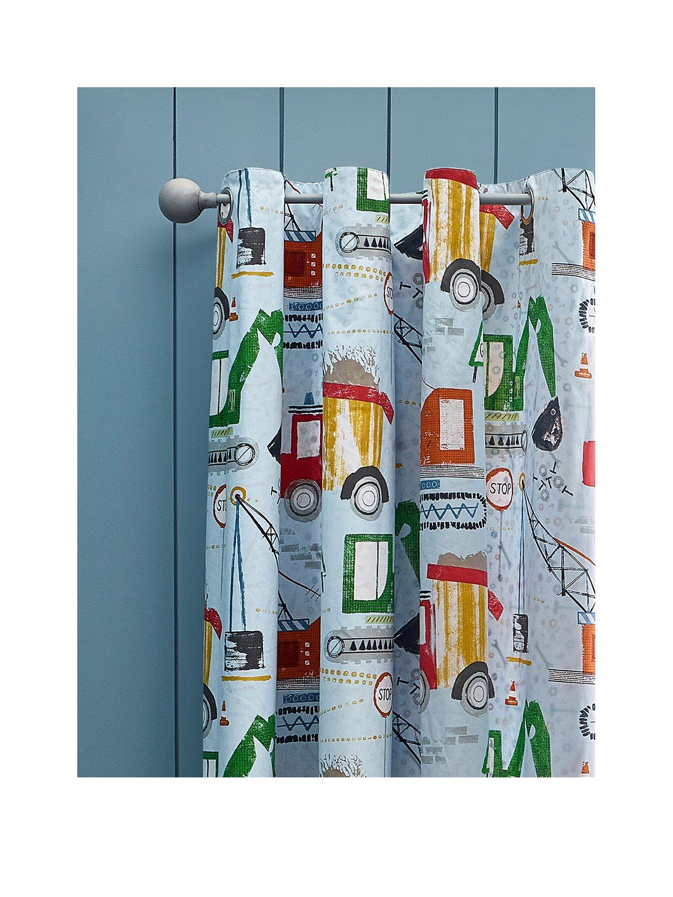 Image 2 of 4 of Catherine Lansfield Digger Dreams Eyelet Curtains