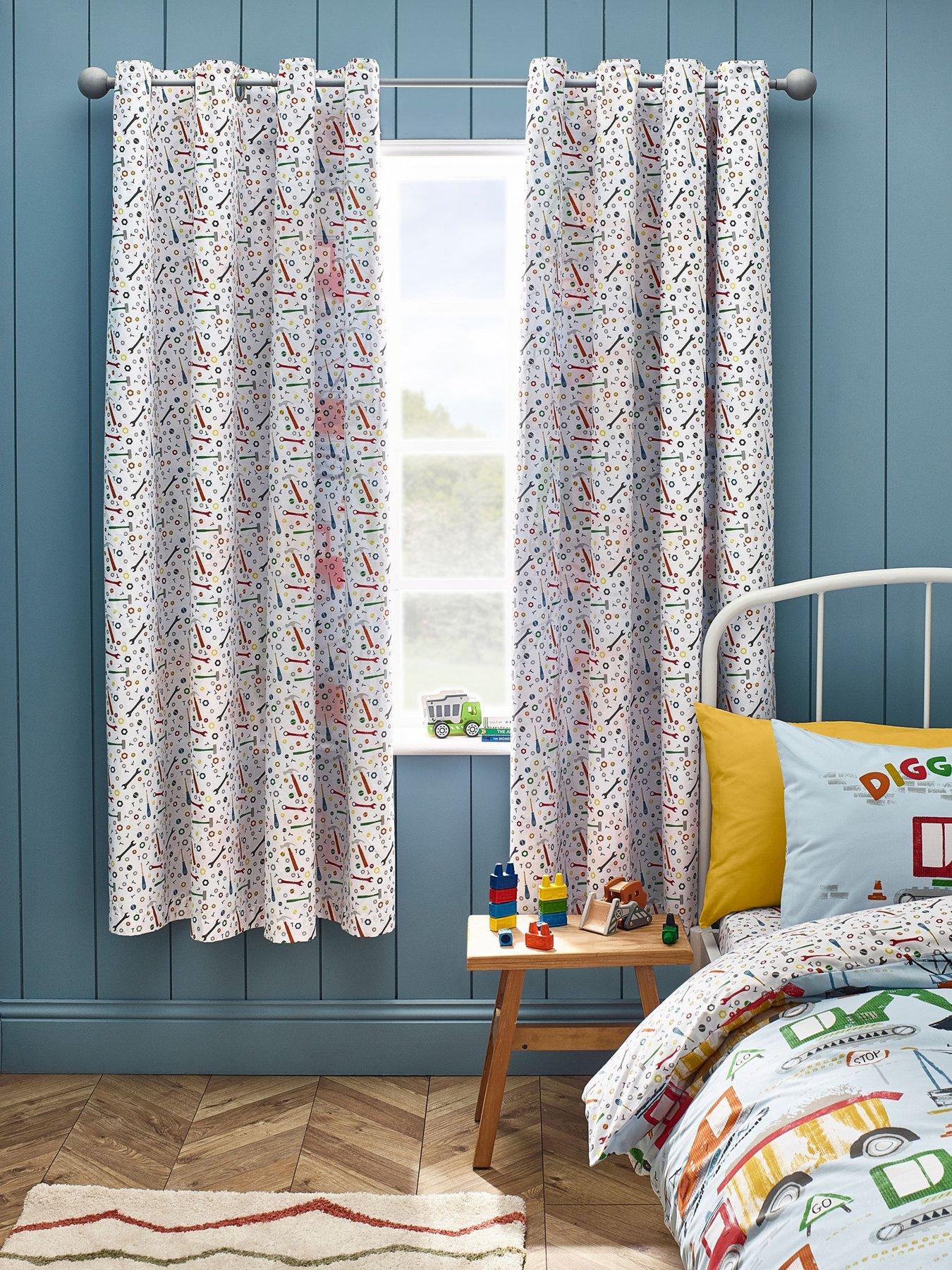 Image 3 of 4 of Catherine Lansfield Digger Dreams Eyelet Curtains