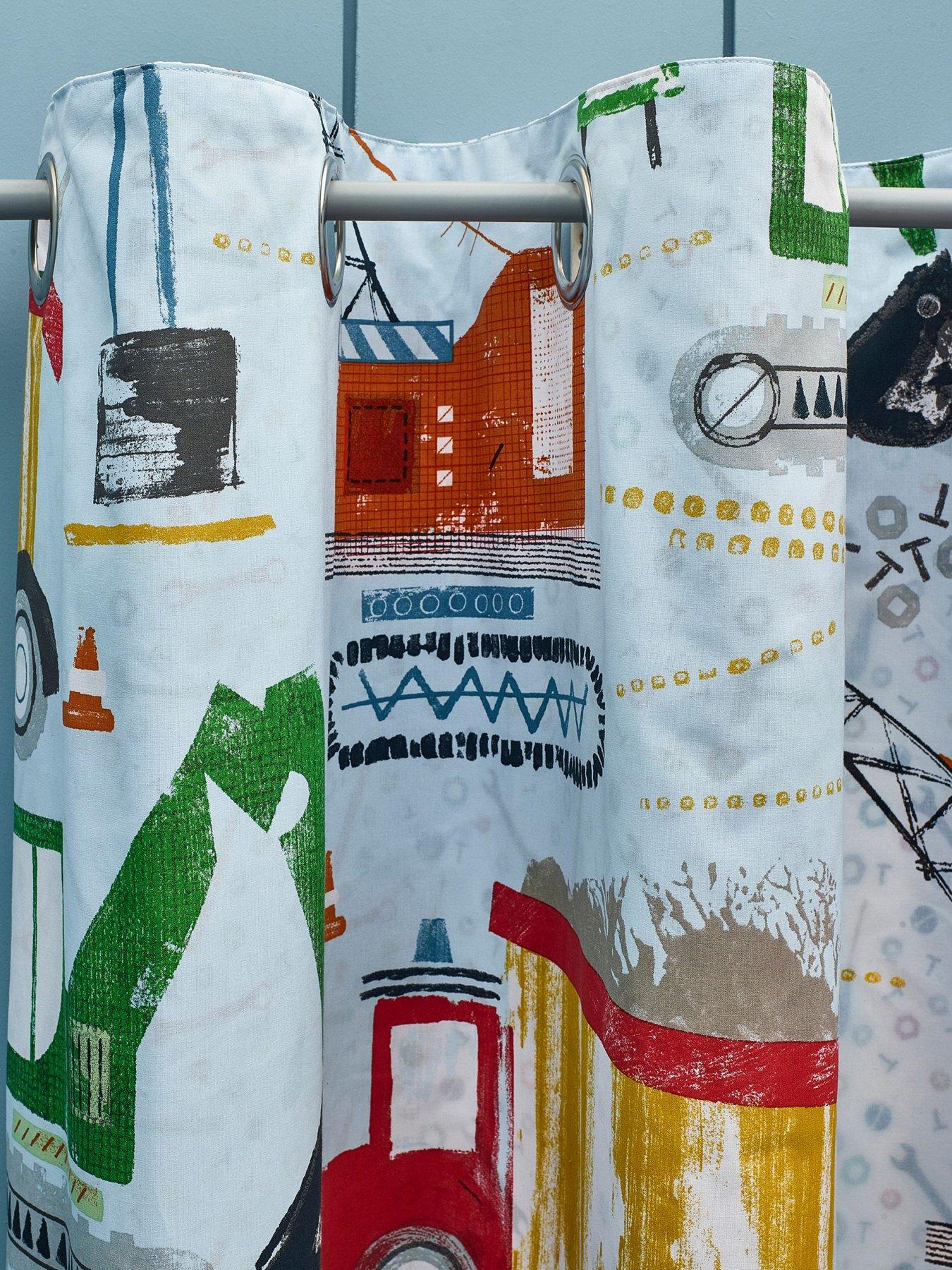 Image 4 of 4 of Catherine Lansfield Digger Dreams Eyelet Curtains