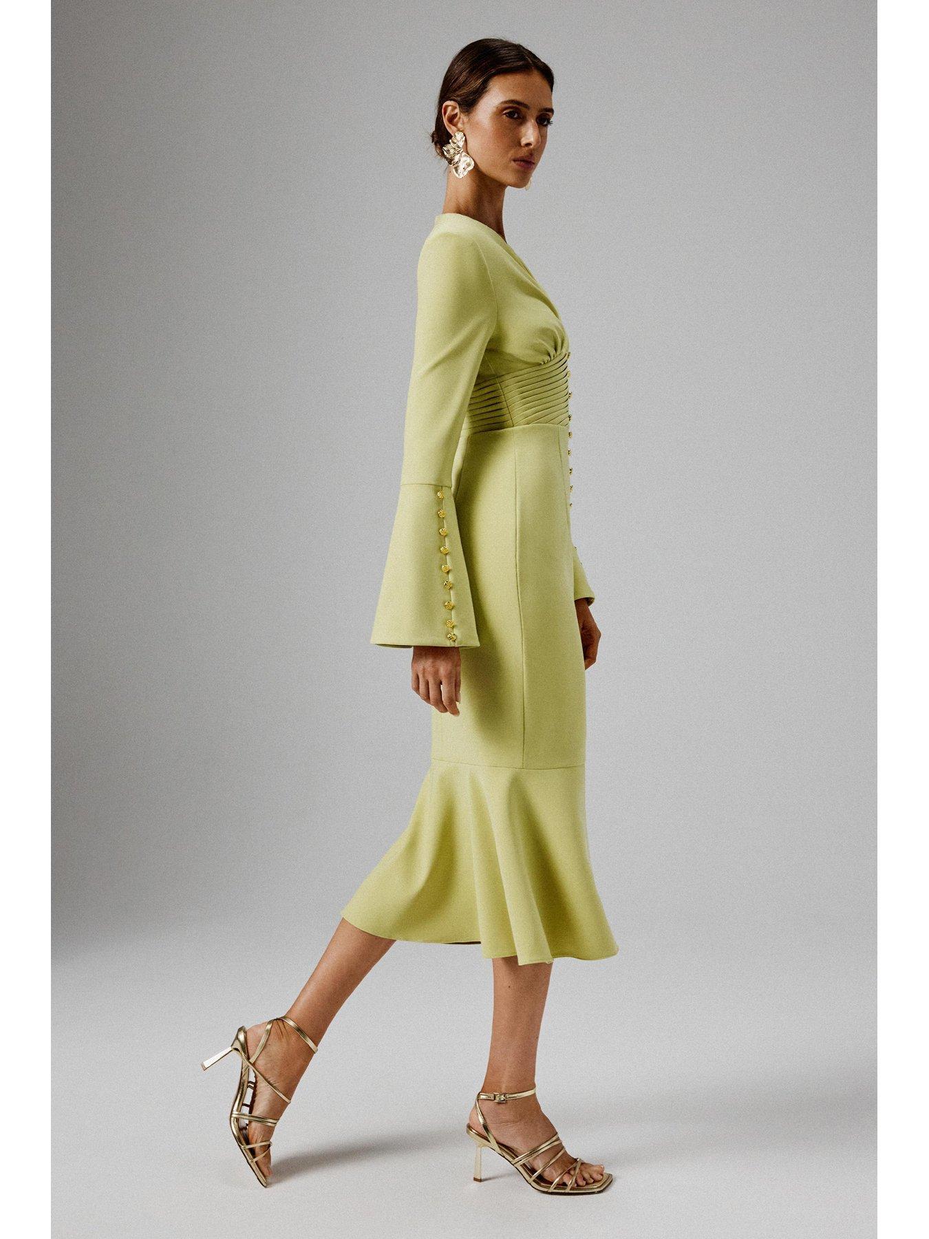 lavish-alice-flared-micro-shell-button-long-midi-dress-greenback