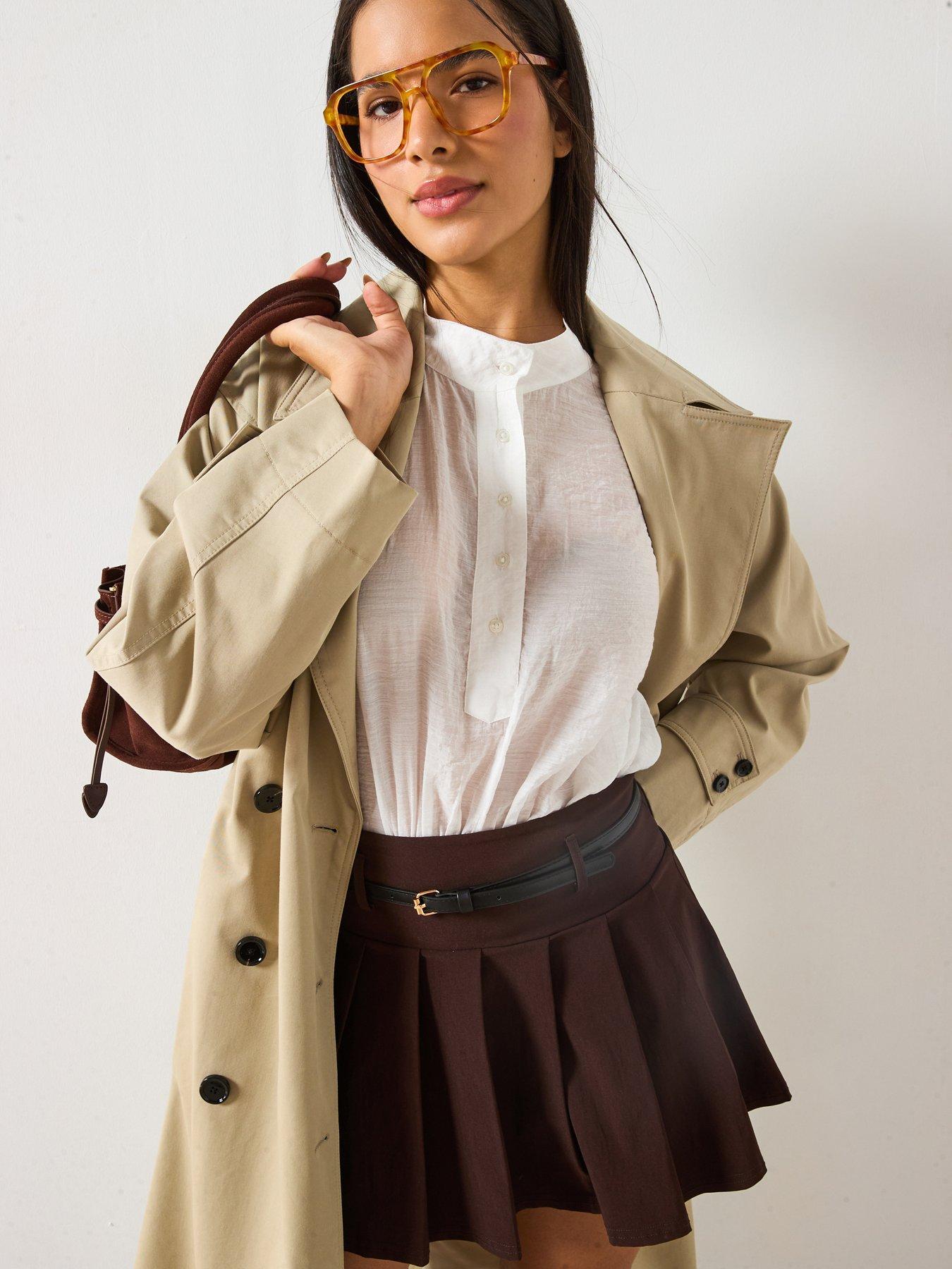 Image 5 of 6 of V by Very Button Shift Blouse - Ivory