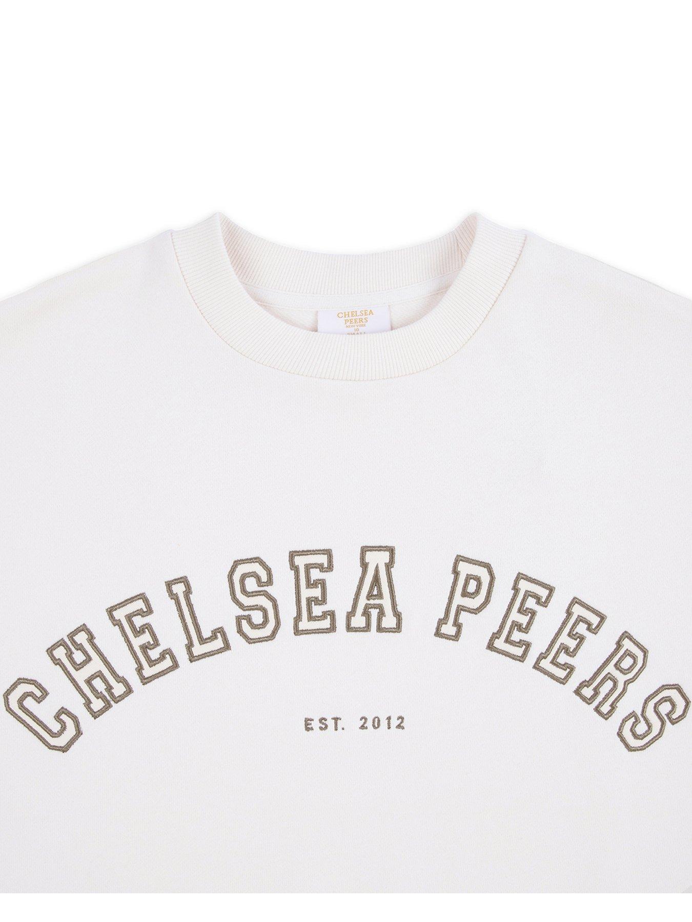 Image 3 of 3 of CHELSEA PEERS Branded Crew Neck Sweatshirt - Off White