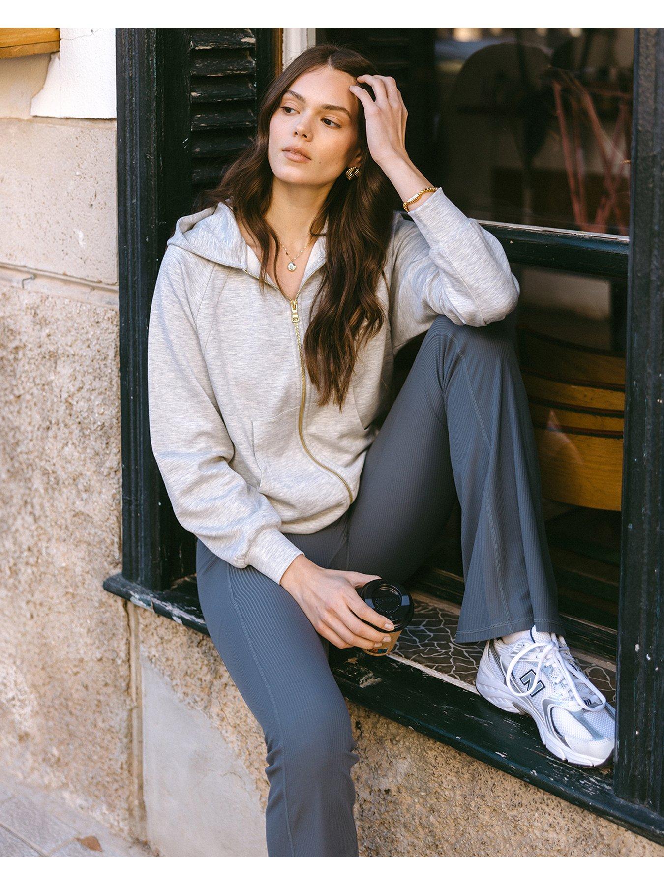 chelsea-peers-flared-leggings-plain-dark-greyback