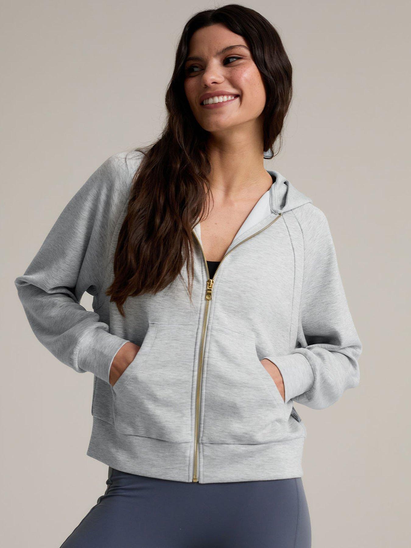 CHELSEA PEERS Luxecomfort Scuba Zip Hoodie - Grey Marl