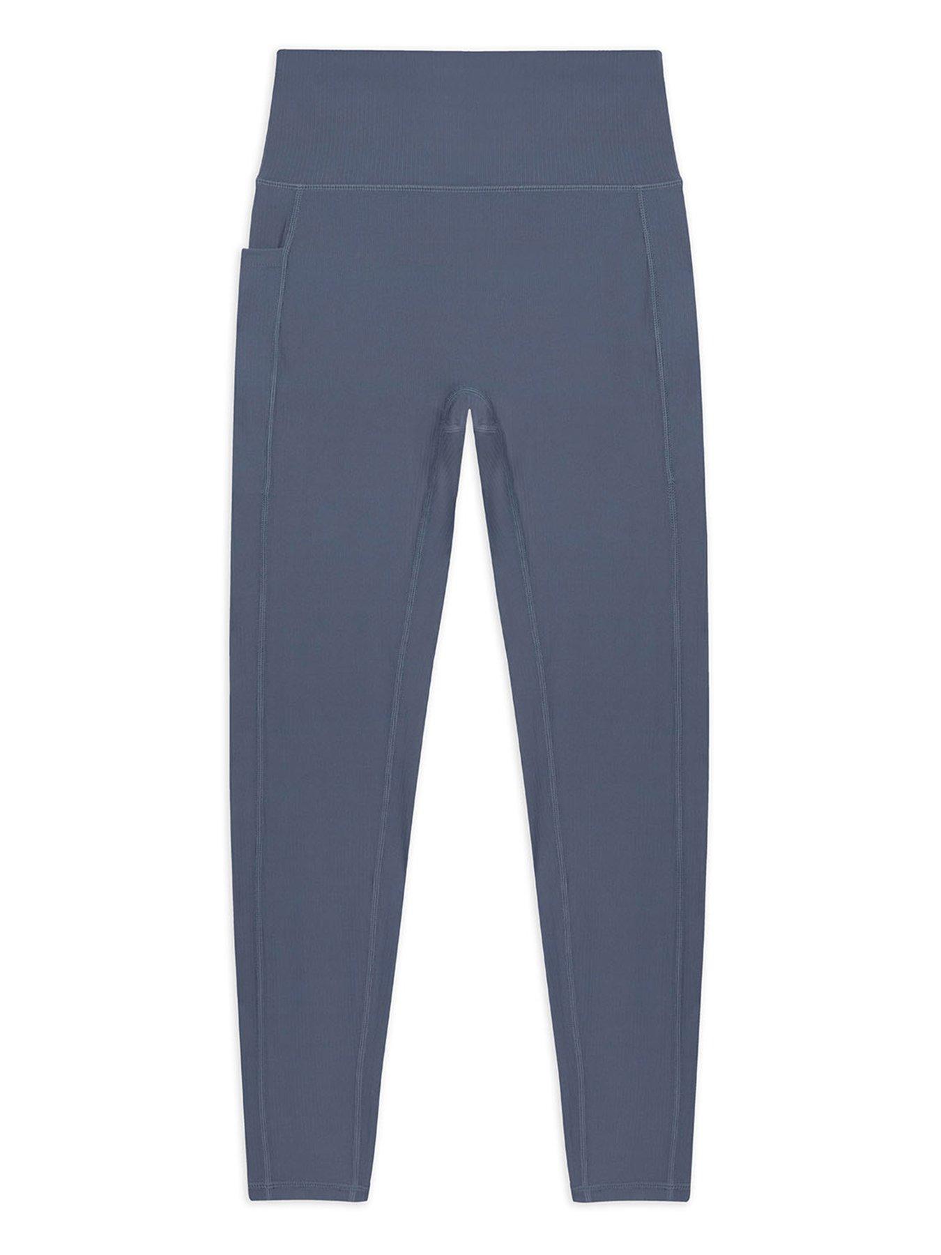 Image 1 of 3 of CHELSEA PEERS Ribbed Leggings - Dark Grey
