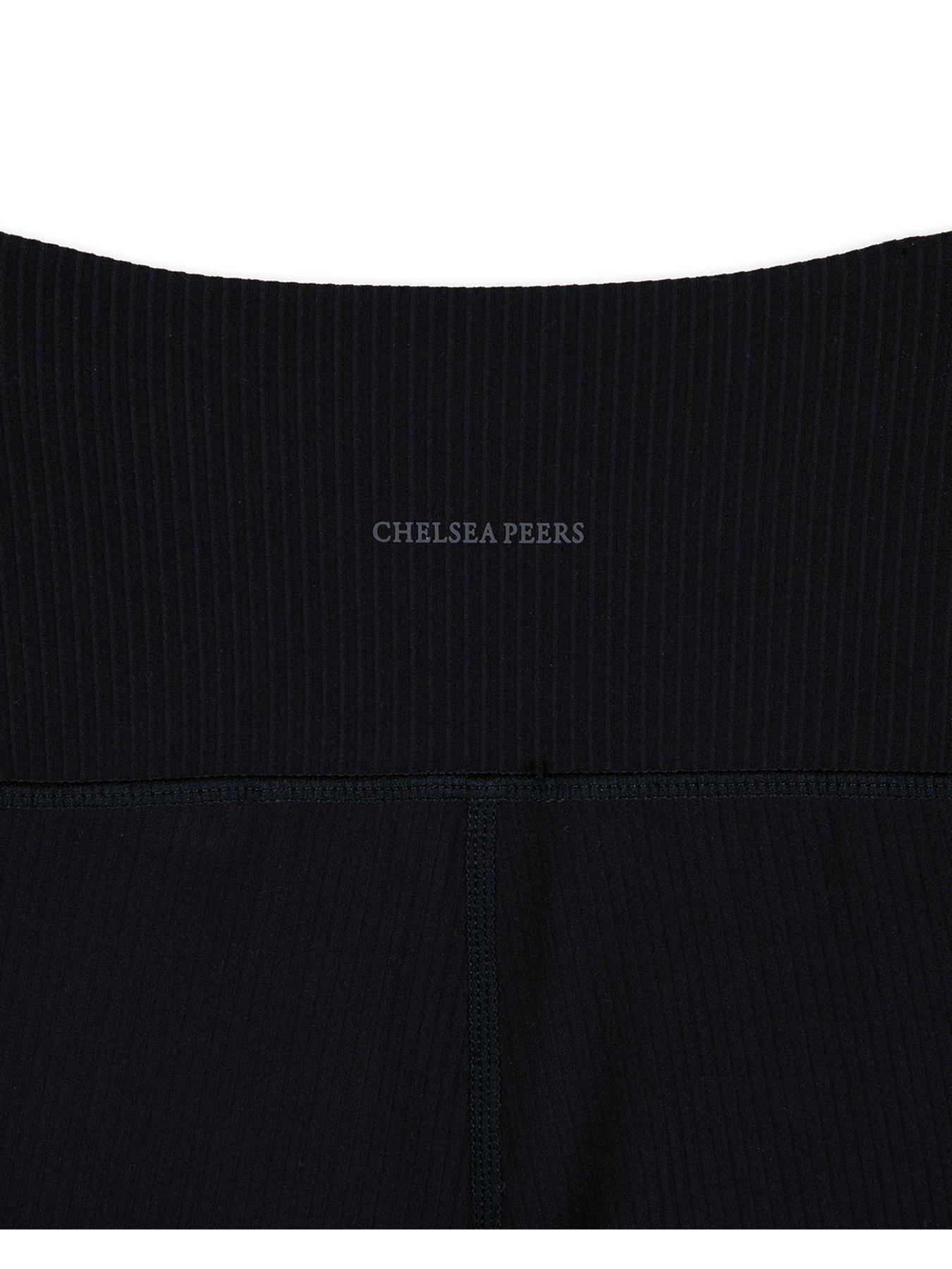 Image 4 of 5 of CHELSEA PEERS Ribbed Leggings - Black
