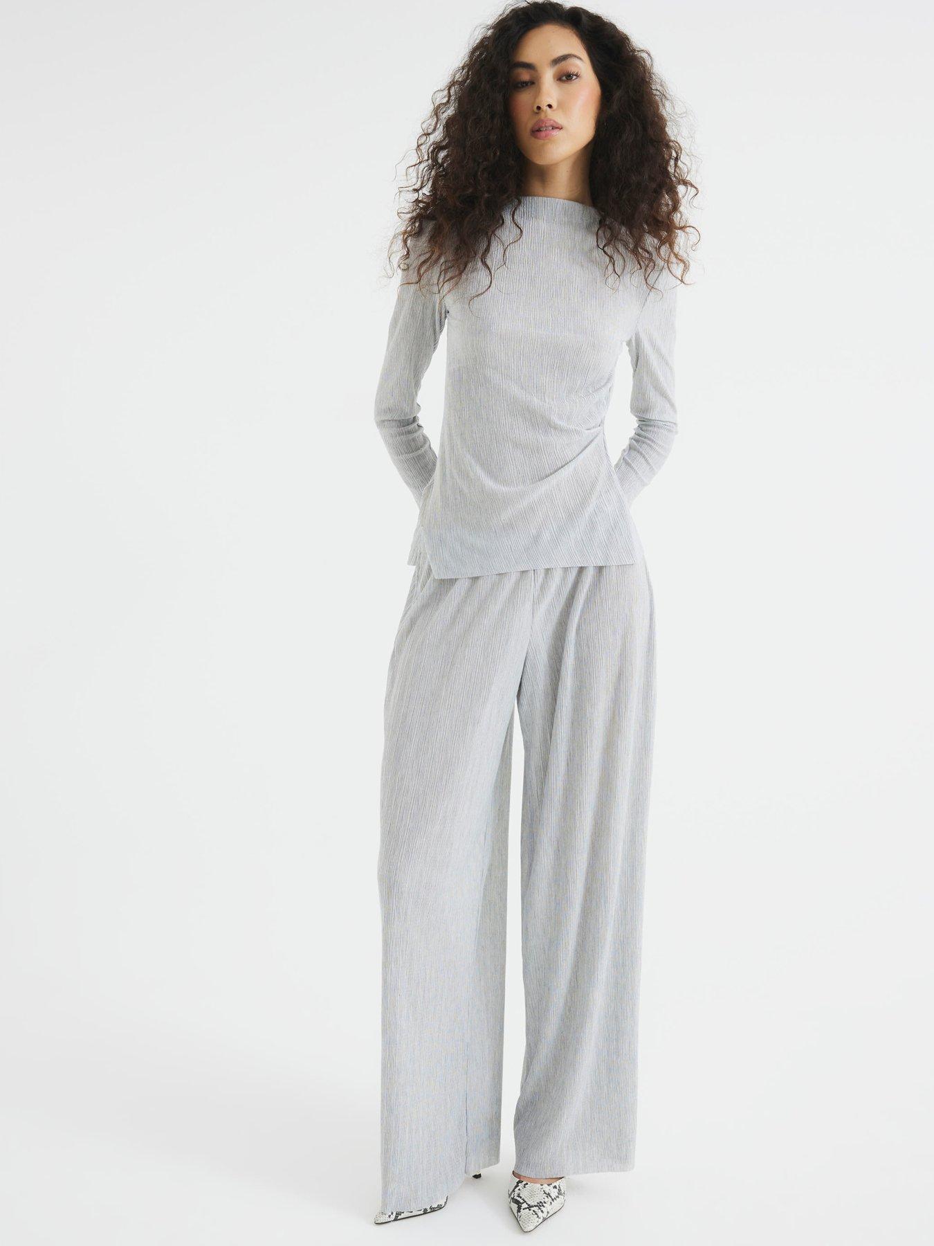 Image 1 of 5 of River Island Wide Leg Trouser&nbsp;- Light Grey
