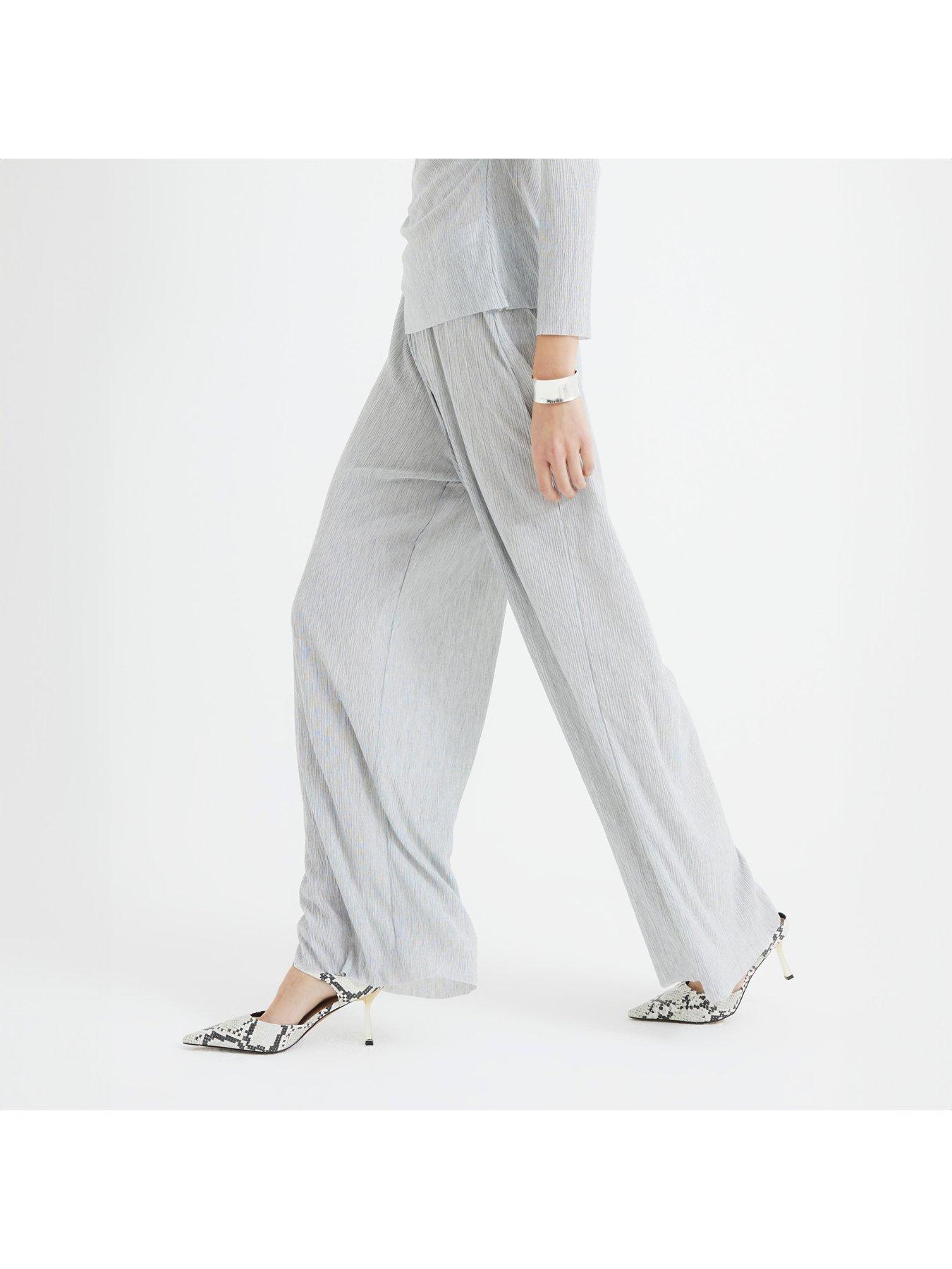 Image 3 of 5 of River Island Wide Leg Trouser&nbsp;- Light Grey