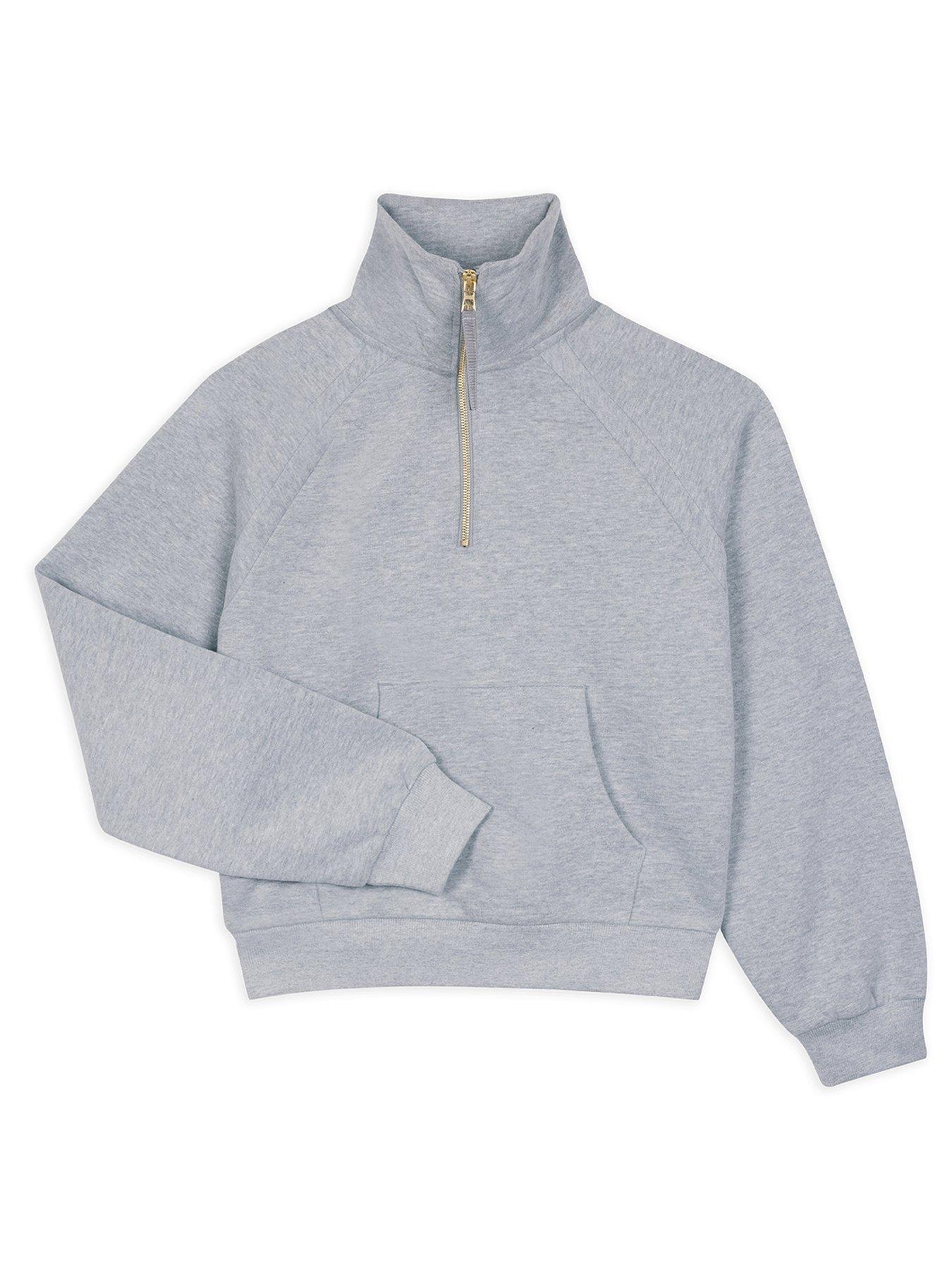 chelsea-peers-quarter-zip-sweatshirt-greystillFront