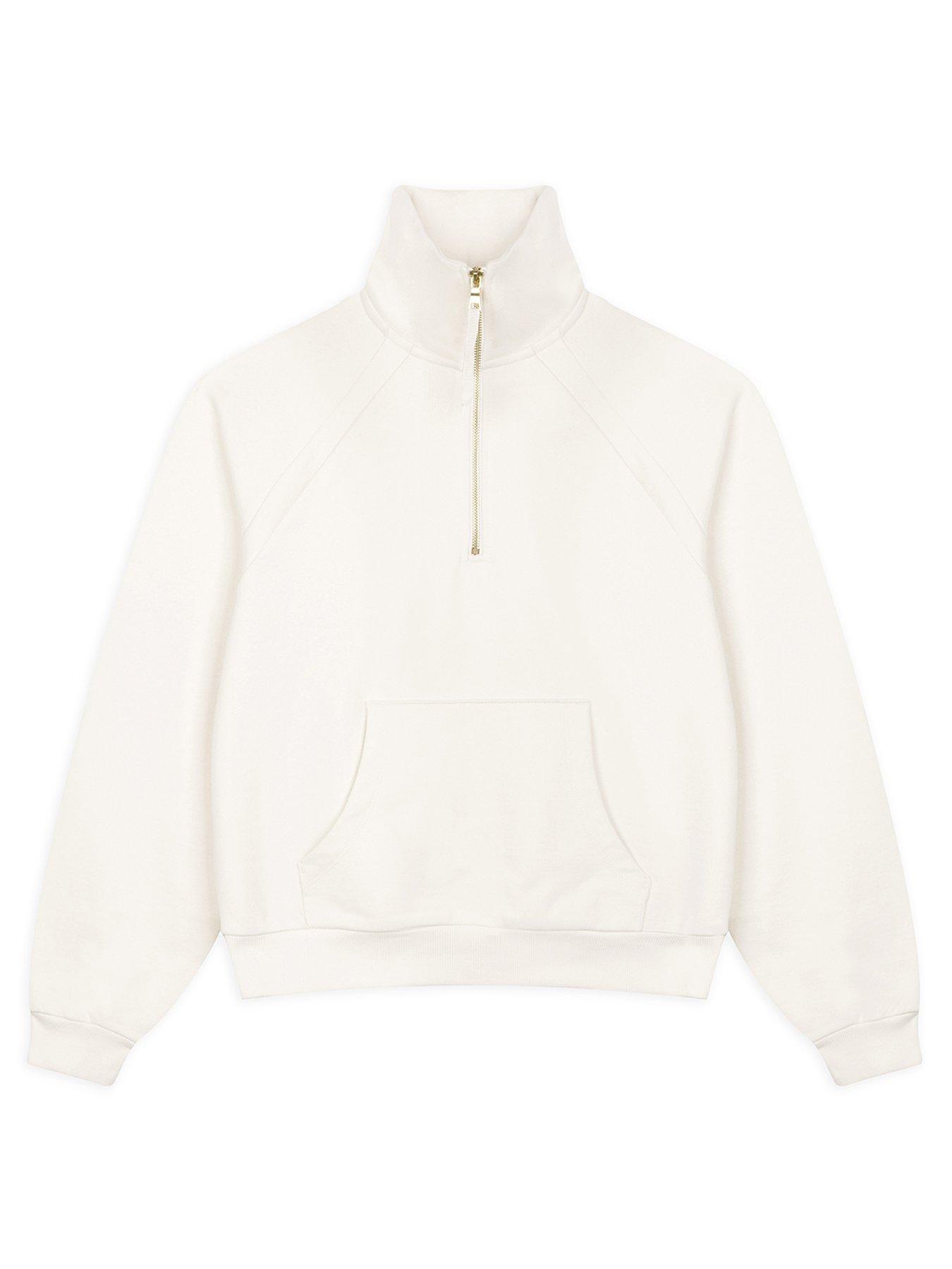 CHELSEA PEERS Quarter Zip Sweatshirt - Off White