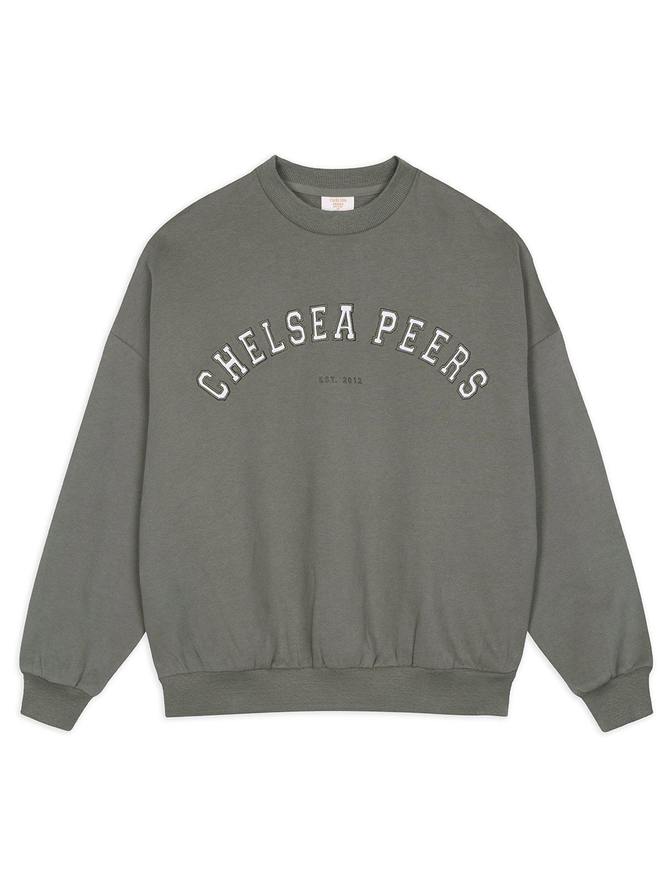 Image 1 of 3 of CHELSEA PEERS Branded Crew Neck Sweatshirt - Khaki
