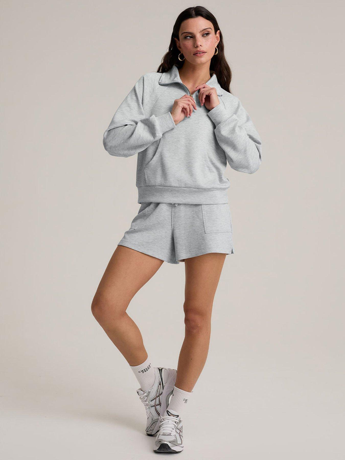 Image 2 of 6 of CHELSEA PEERS Luxecomfort Scuba Shorts- Grey Marl