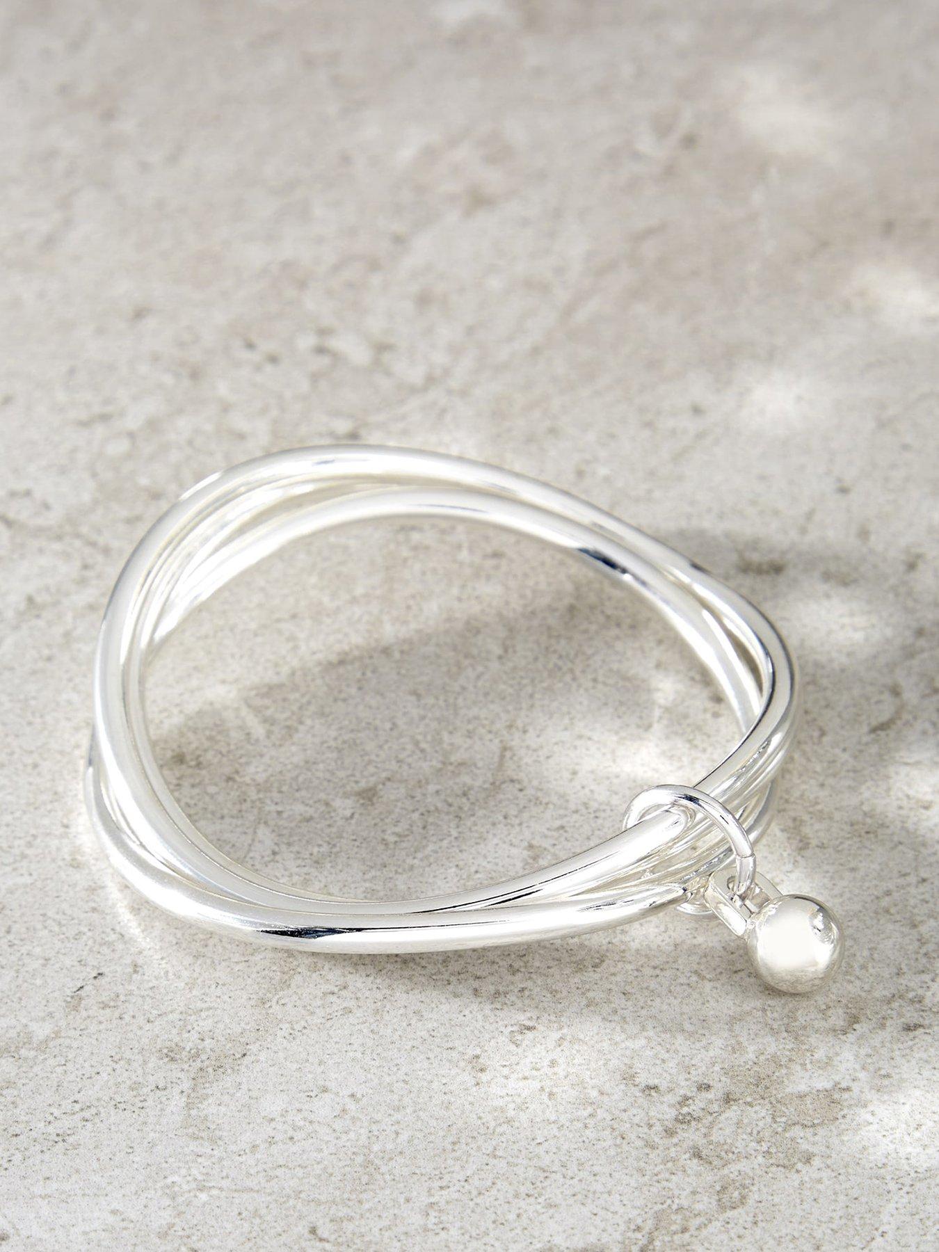 Image 1 of 5 of Mint Velvet Silver Tone Triple Bangle - Silver