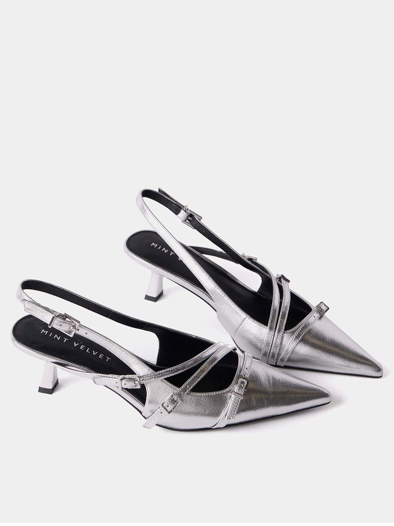 Image 1 of 3 of Mint Velvet Kit Slingback Shoe - Silver