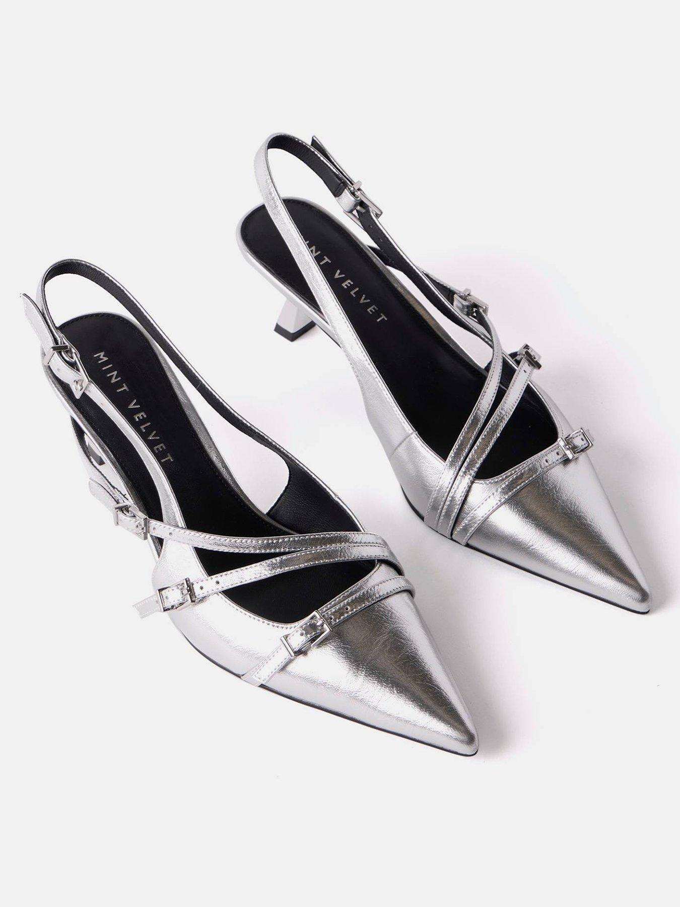 Image 2 of 3 of Mint Velvet Kit Slingback Shoe - Silver