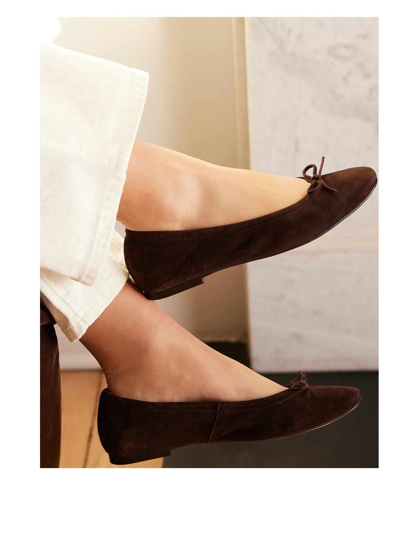 Image of Mint Velvet Carla Suede Ballet Flat - Brown