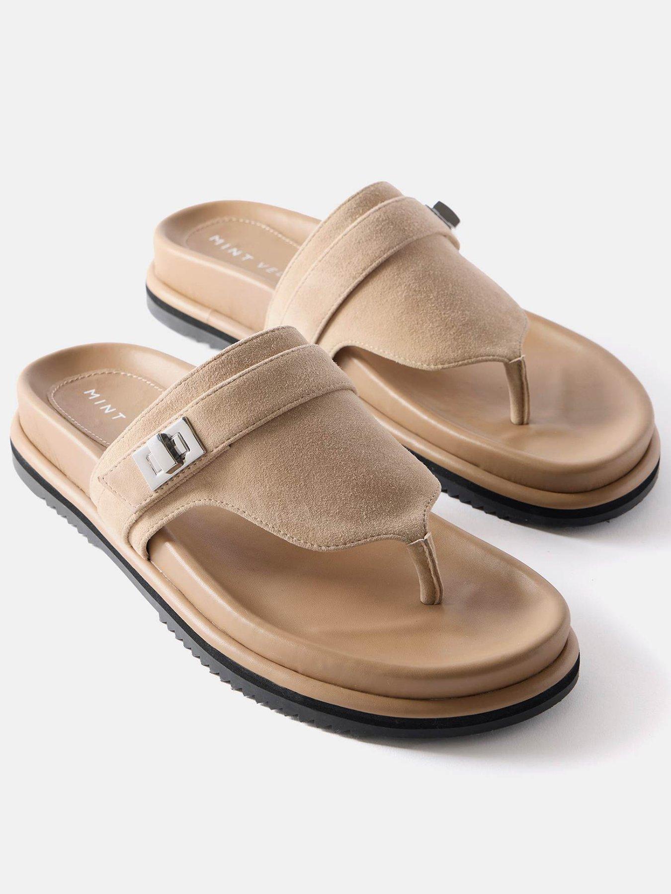 Image 1 of 3 of Mint Velvet Neutral Chunky Flip Flop Sandals - Beige